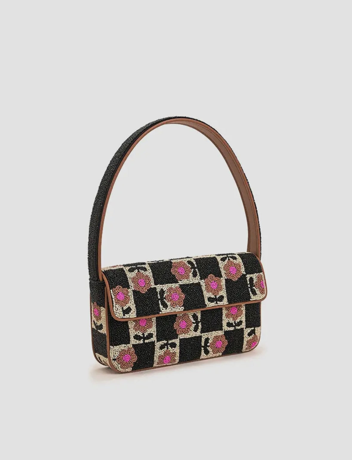 The Geo Floral Beaded Shoulder Bag