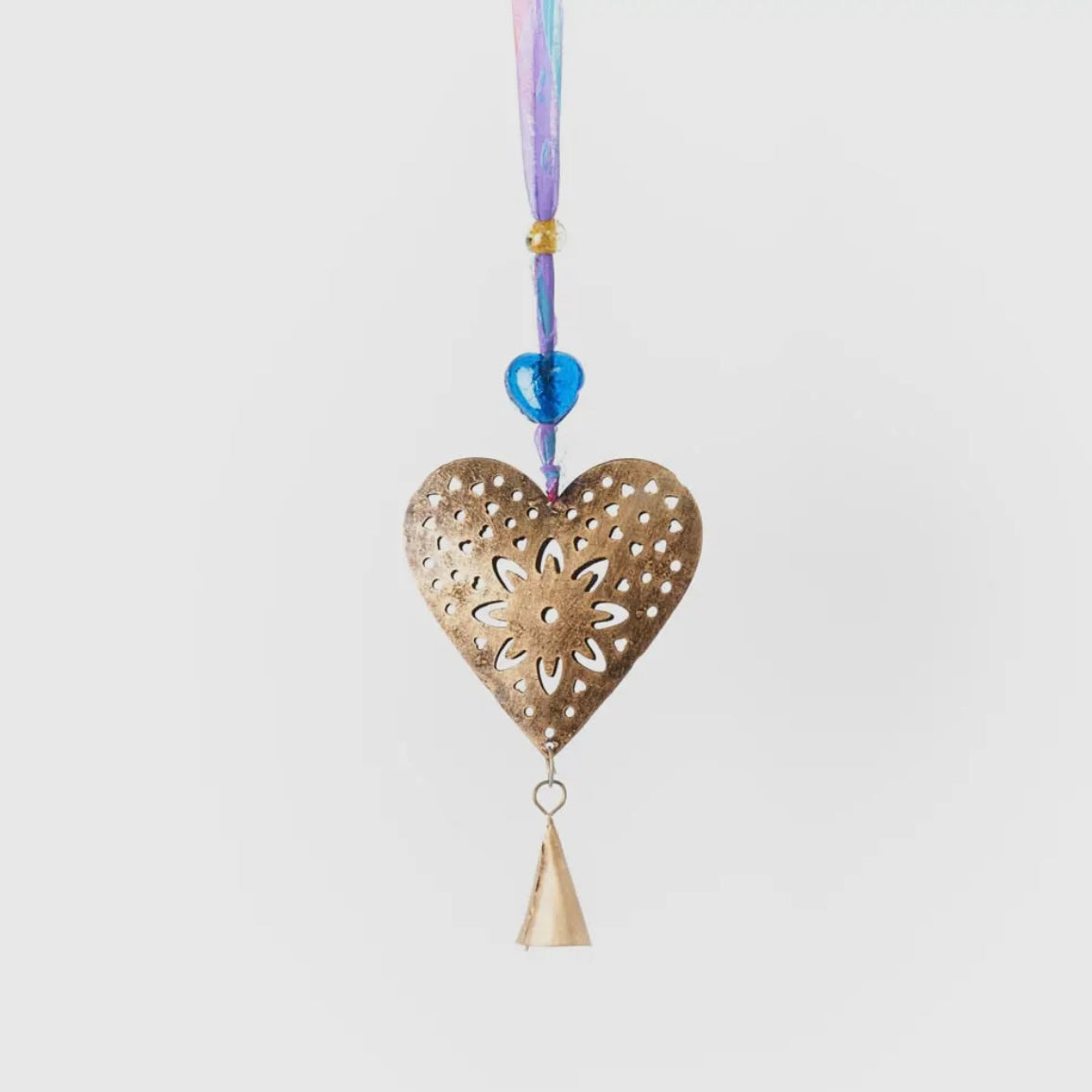 Chakshu Heart Bell Wind Chime Upcycled Sari