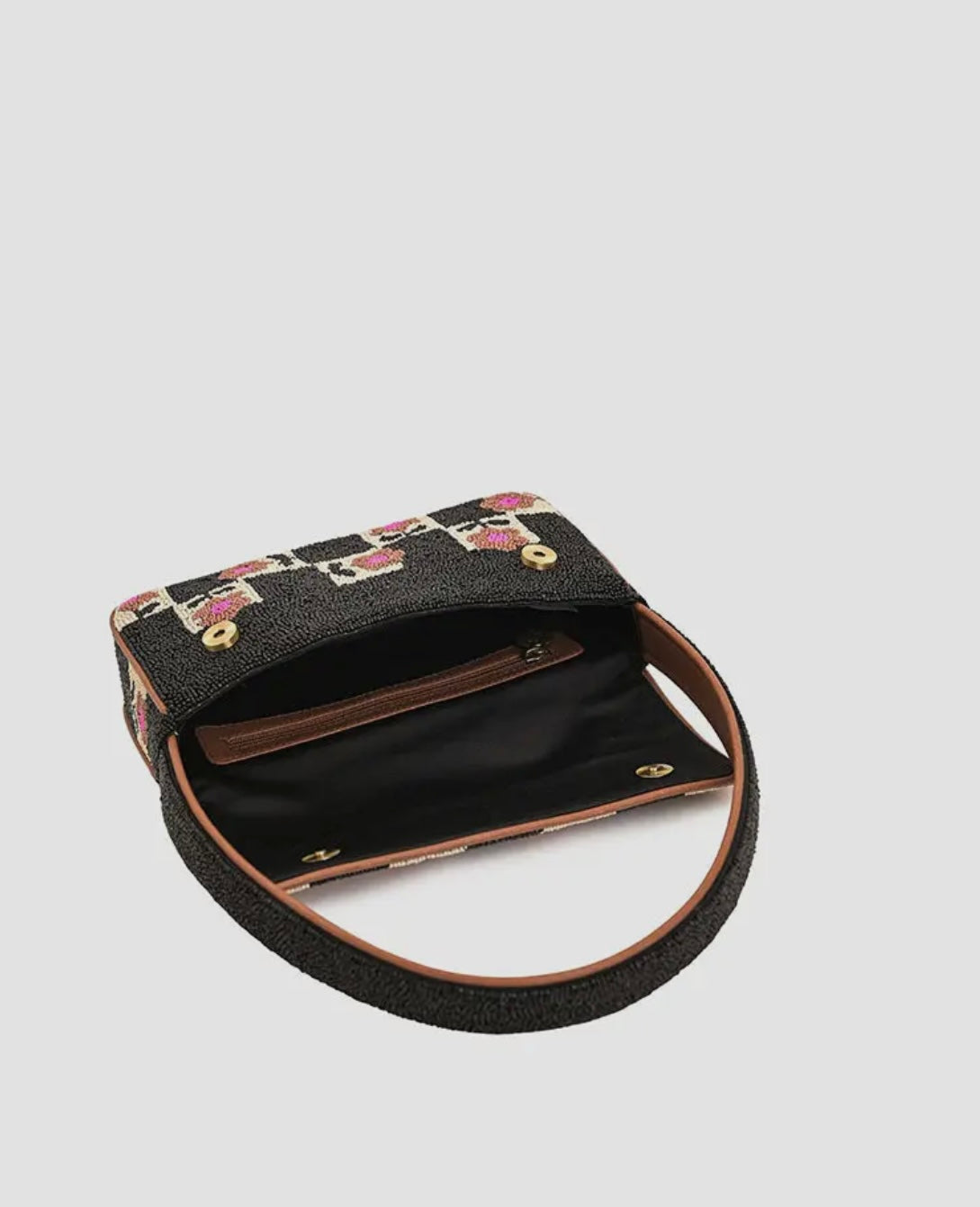 The Geo Floral Beaded Shoulder Bag