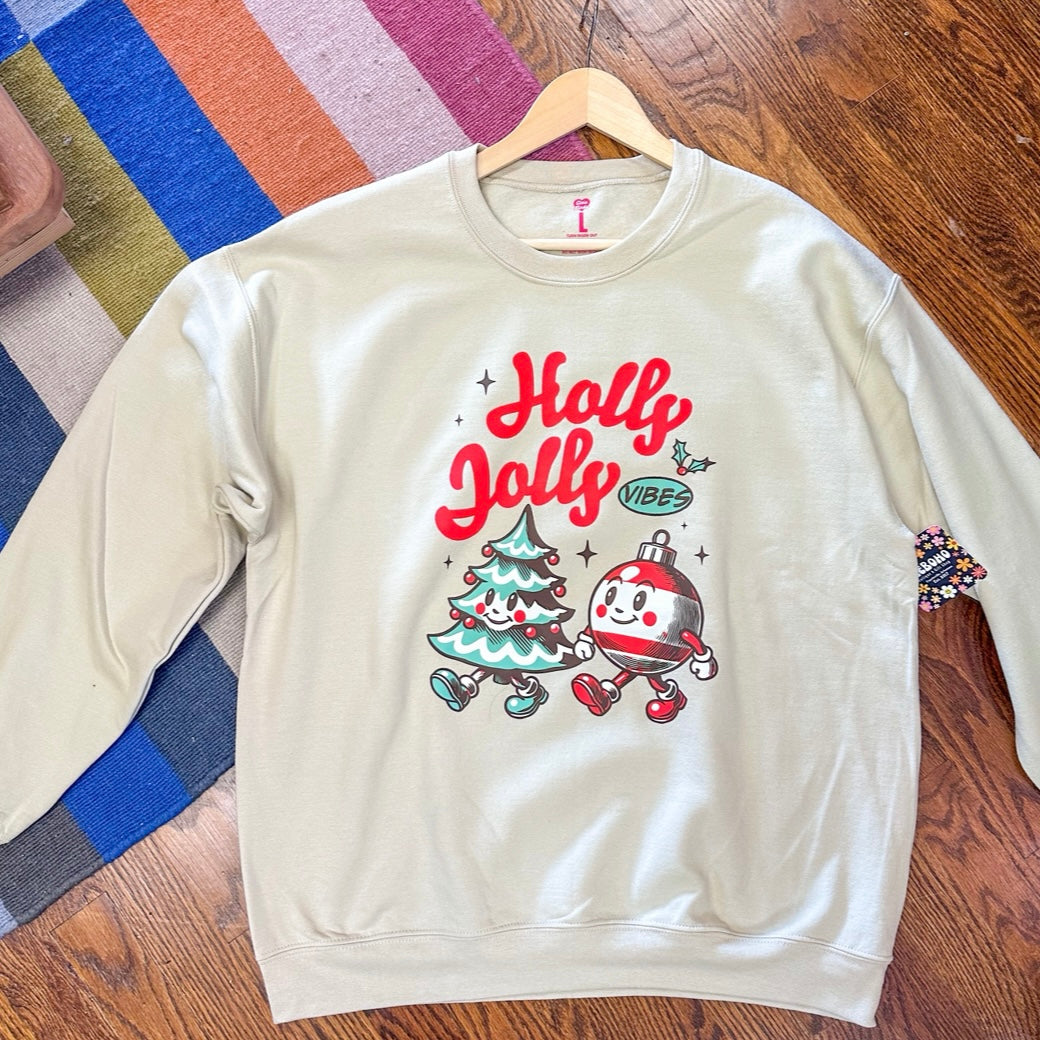 Christmas Crew Neck Sweatshirt - Holly Jolly
