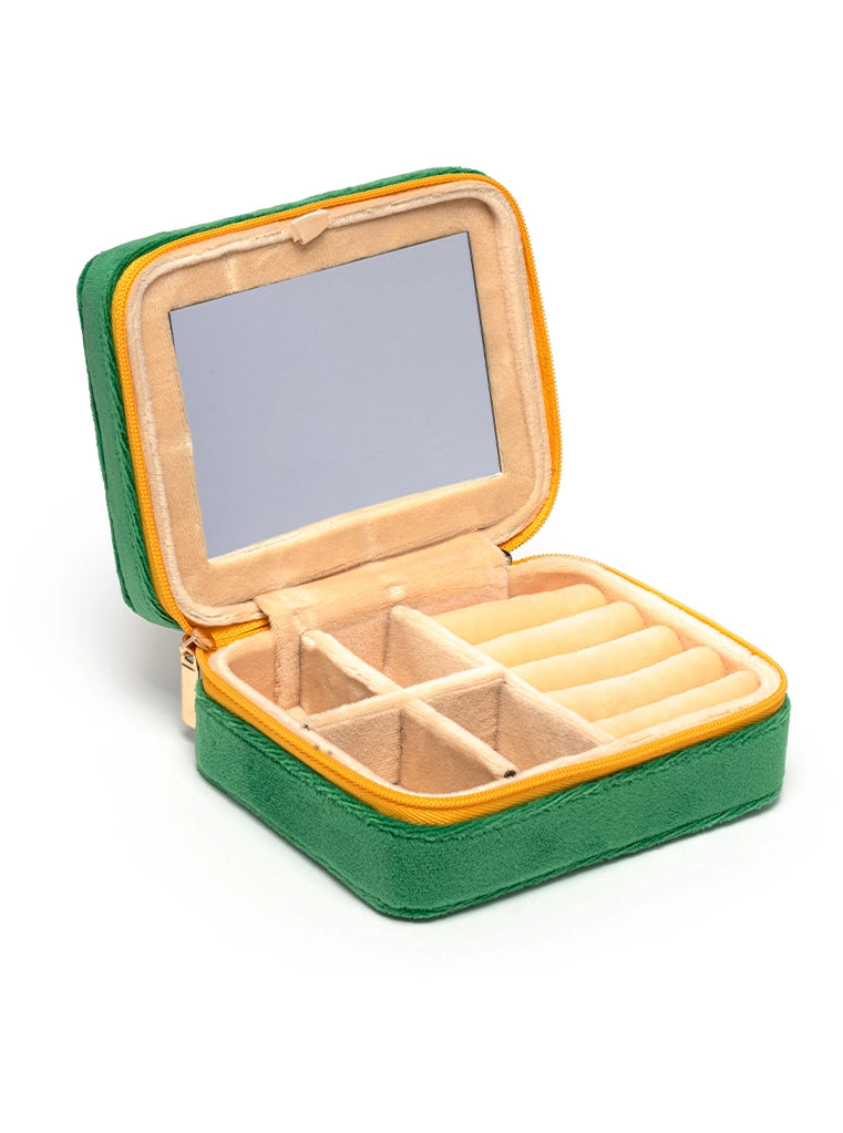 Velvet Jewelry Travel Case - "Press For Champagne"
