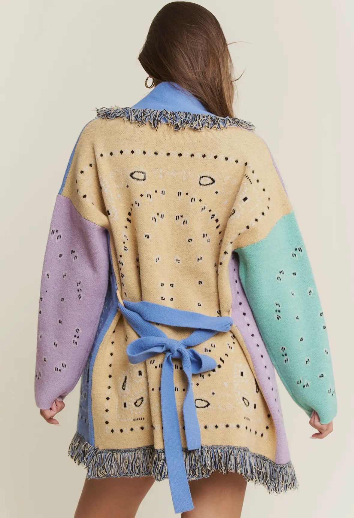 Paisley Print Robe Cardigan