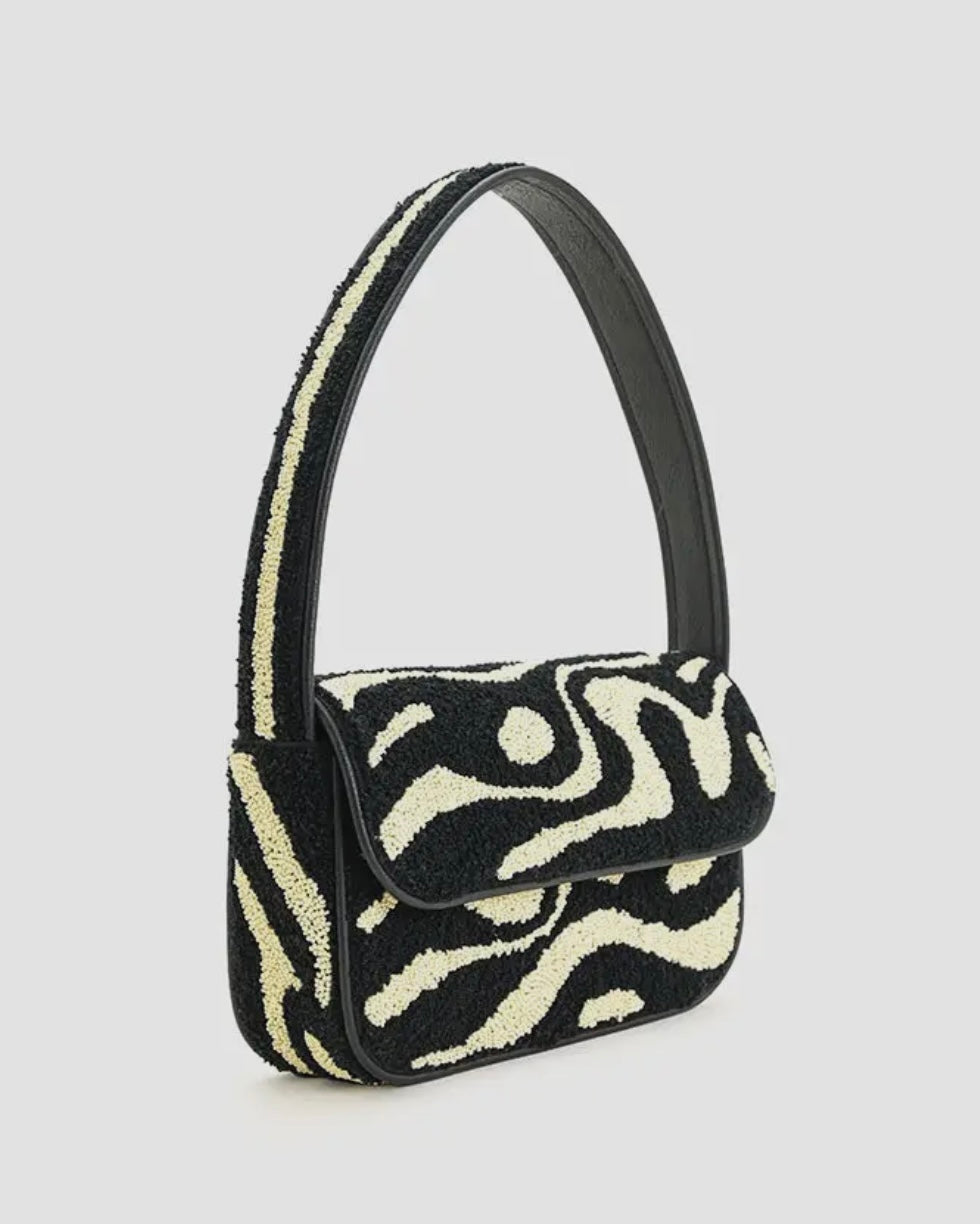 The Soho Inked Tufted & Beaded Shoulder Bag
