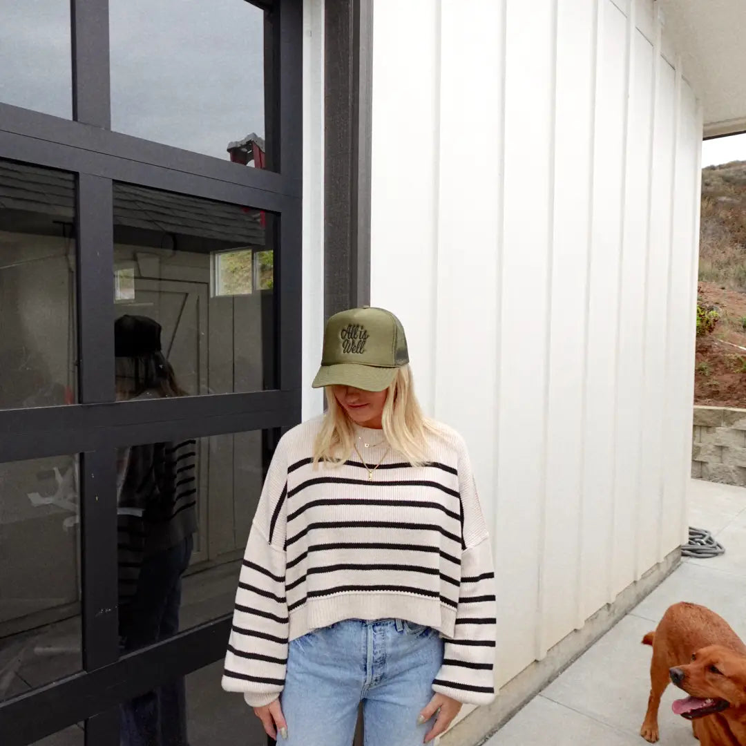 All Is Well Embroidered Trucker Hat.