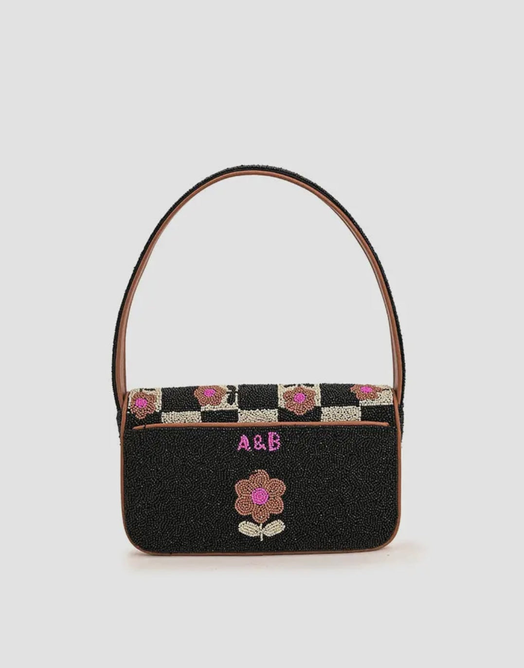 The Geo Floral Beaded Shoulder Bag