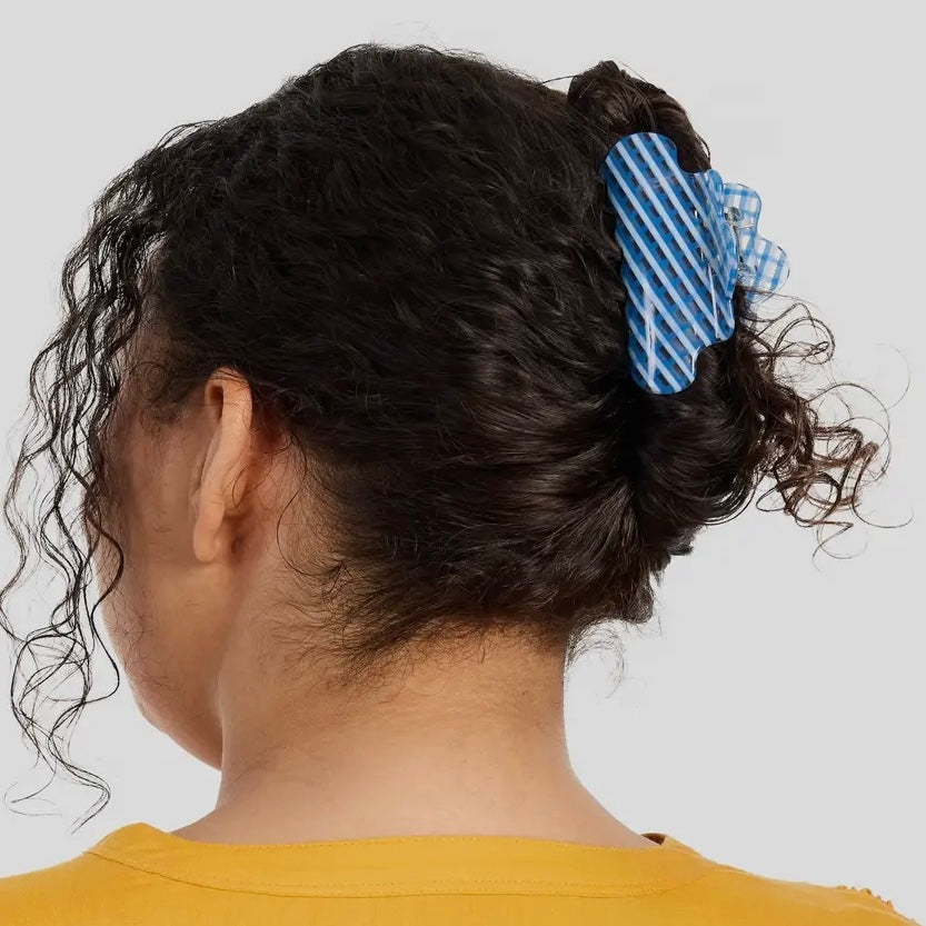 Baby Nimbus Claw Clip in Blue Lattice