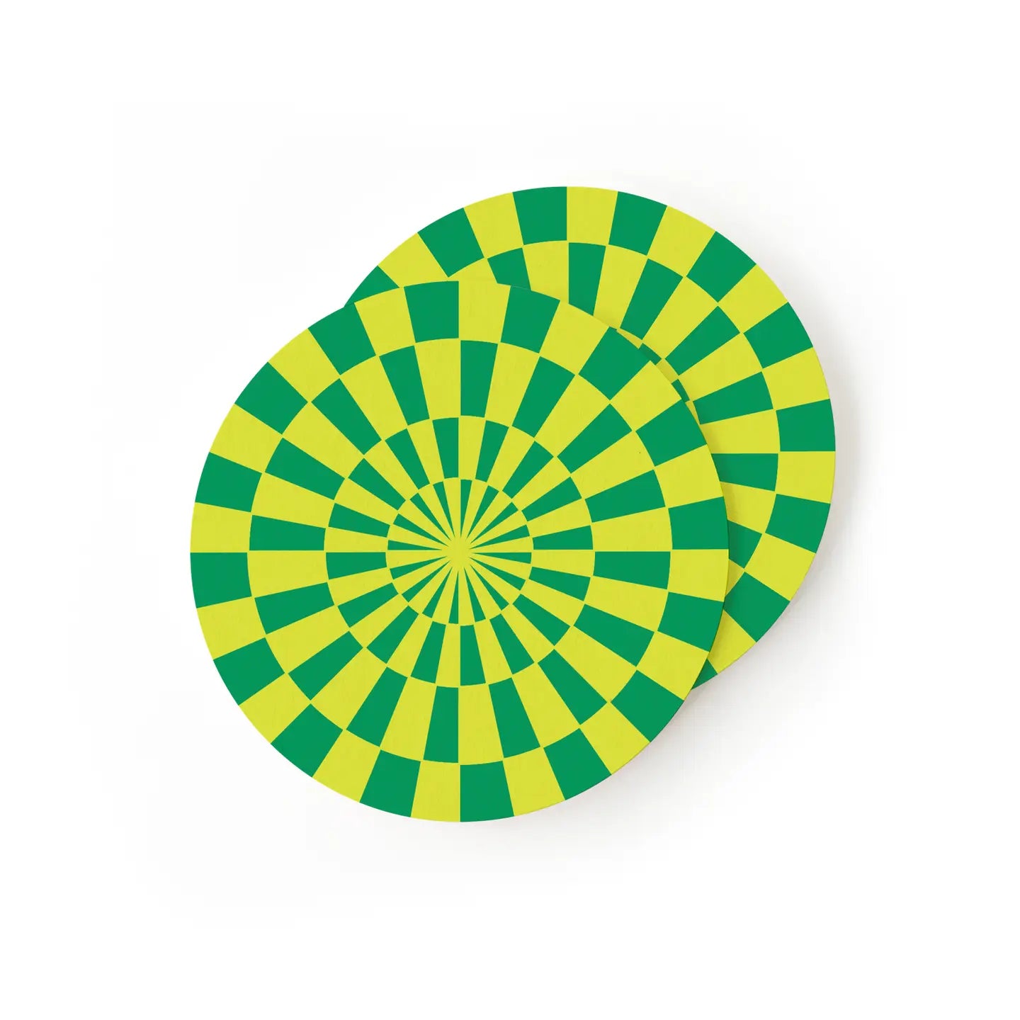 Mint Green Checkered Coaster Set