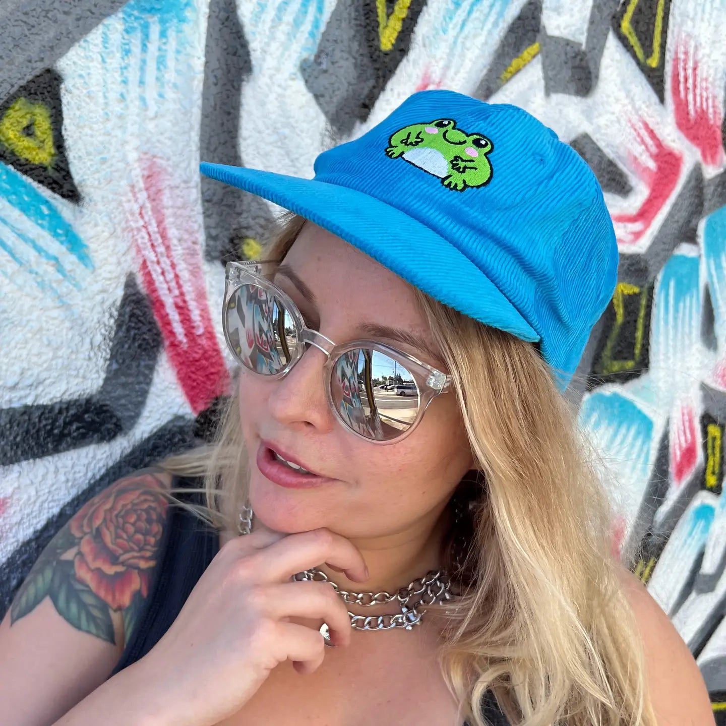 Corduroy Hat - Blue Frog