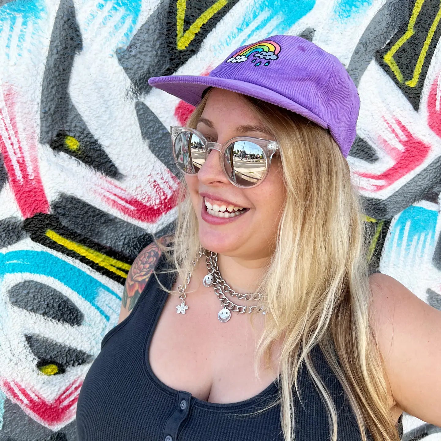 Corduroy Hat - Purple Rainbow
