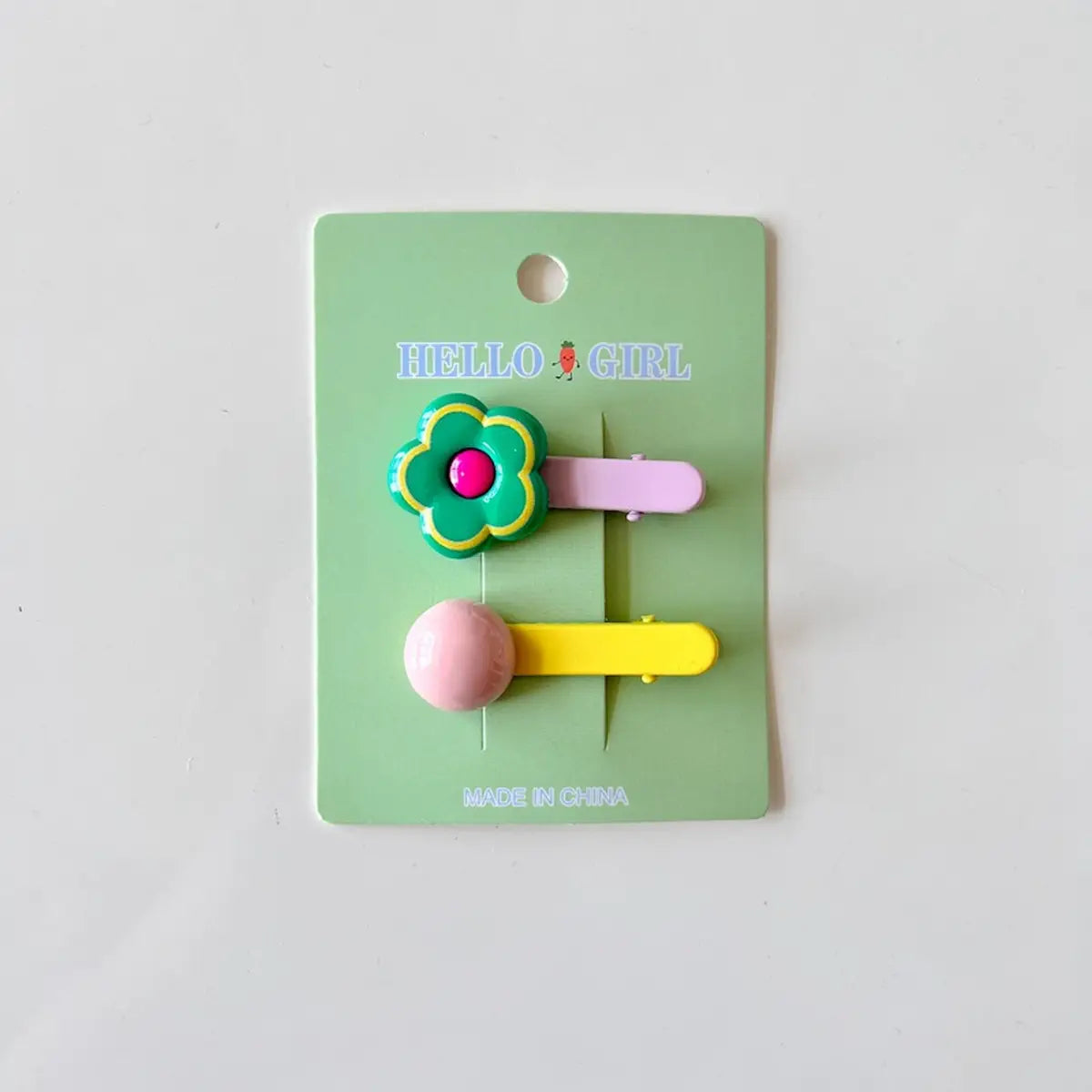 Flower Hair Clip Set - Kiwi