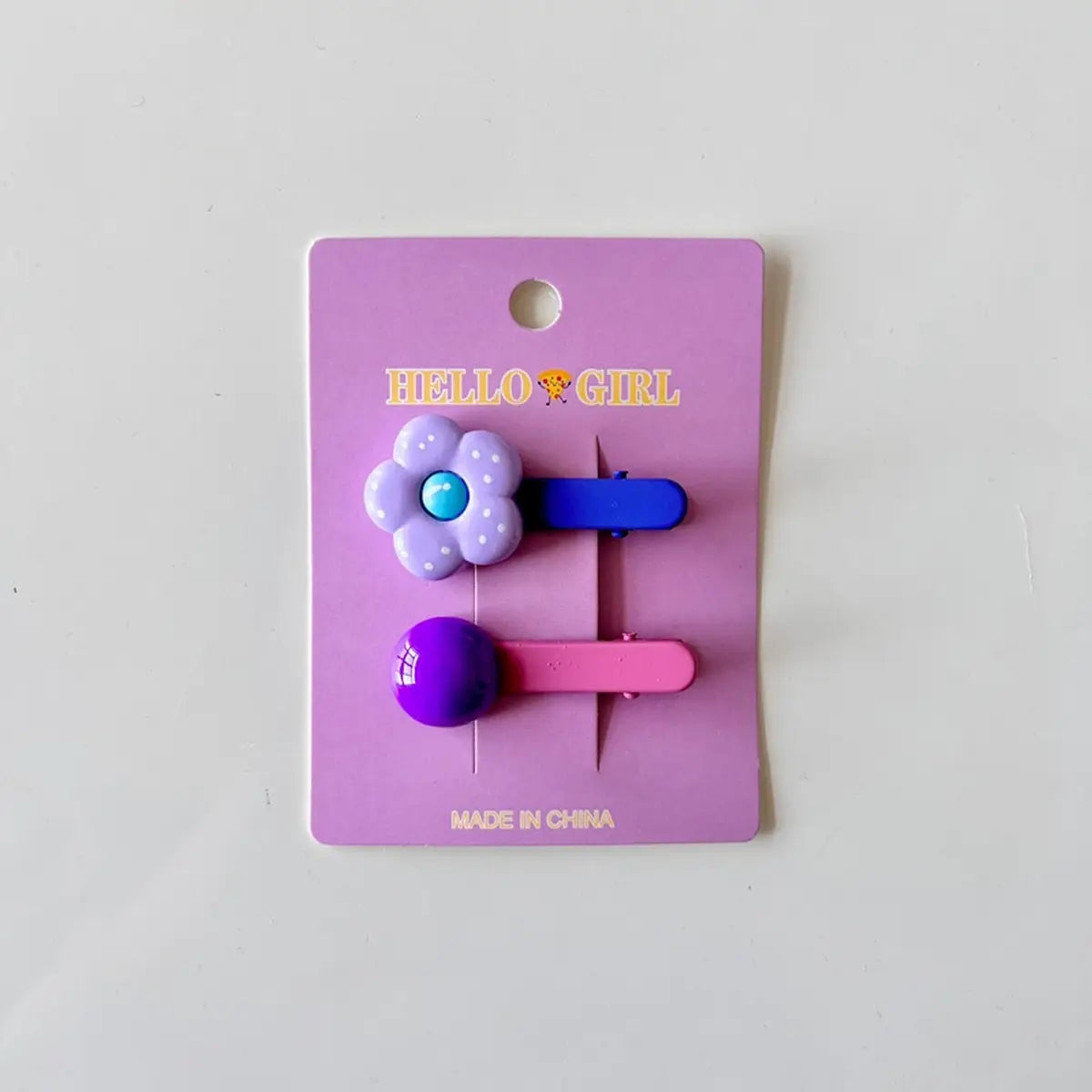 Flower Hair Clip Set - Grape