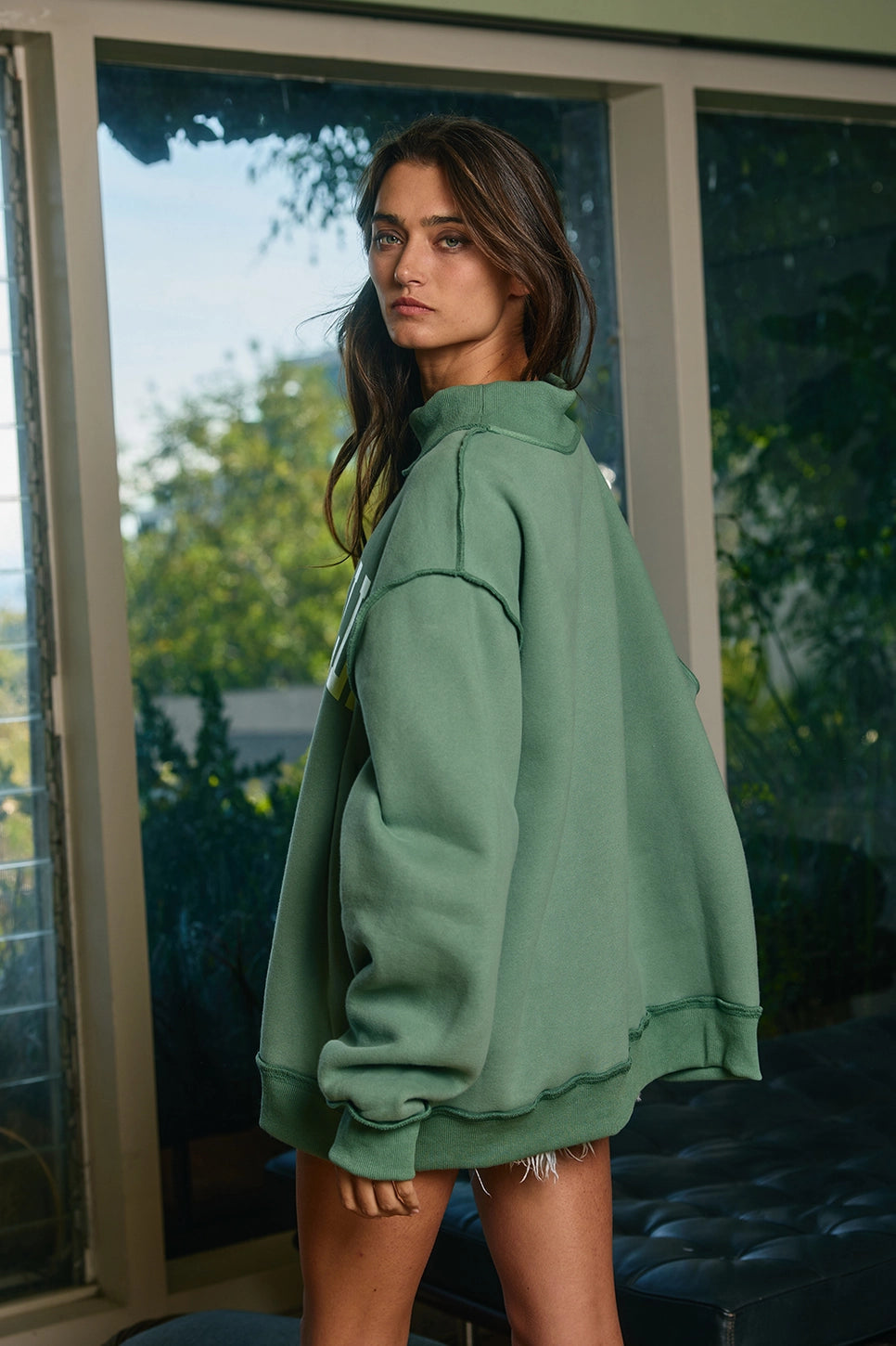 Dilly Dally Sweatshirt - Green & Neon Lime