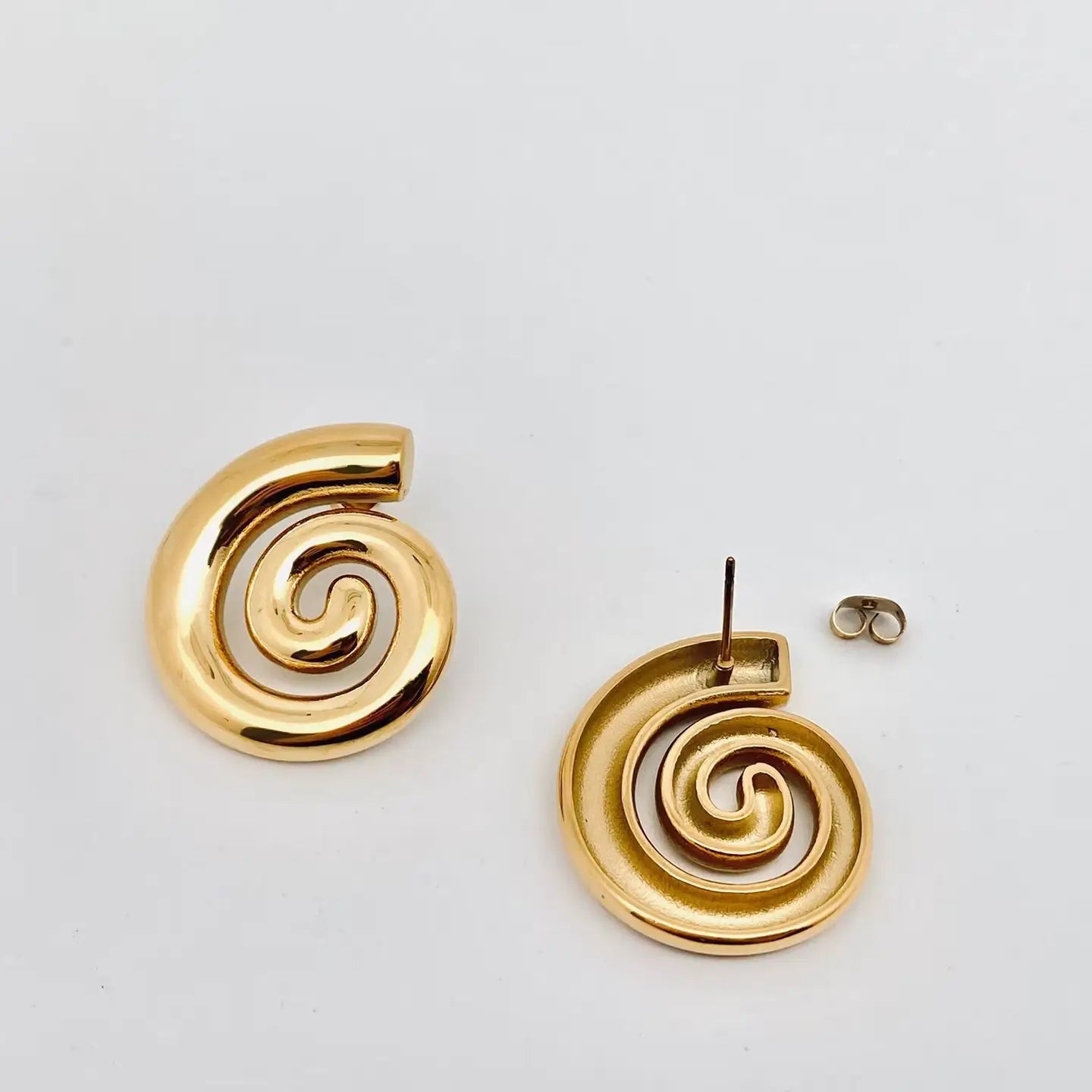 Swirly Gold Studs