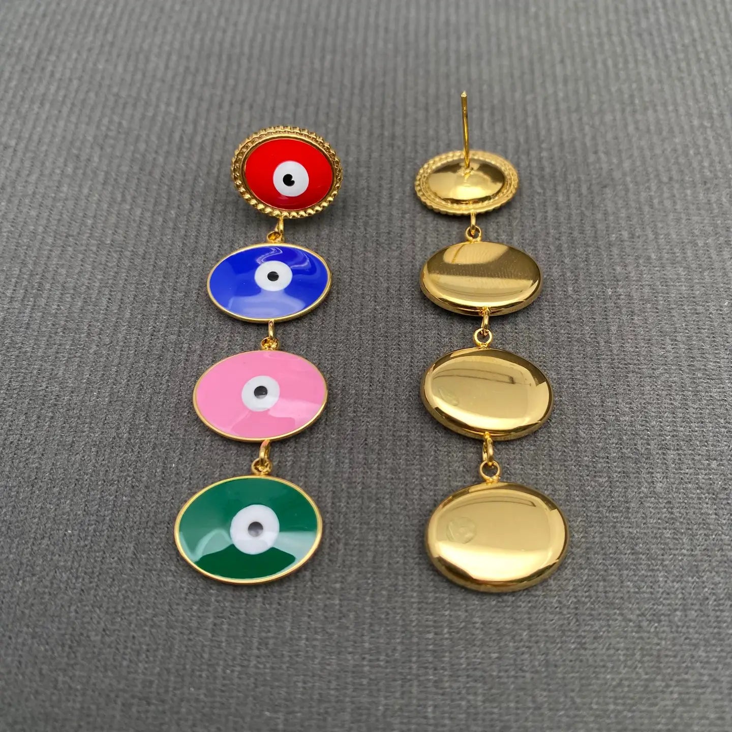 Enamel Evil Eye Drop Earrings