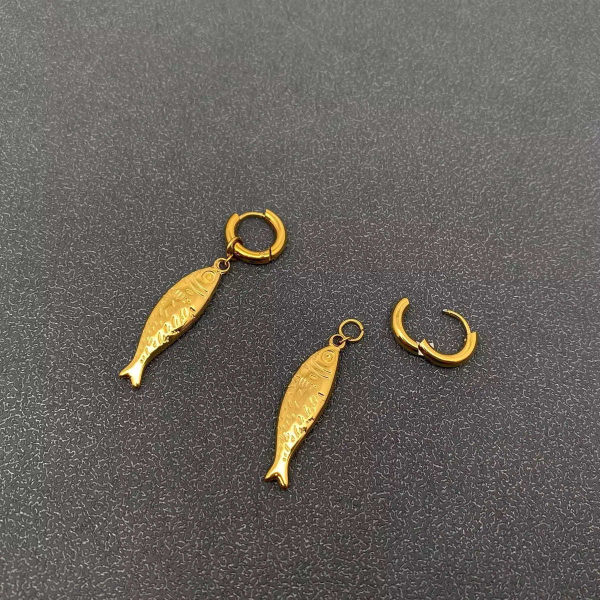 Sardine Fish Huggie Earrings
