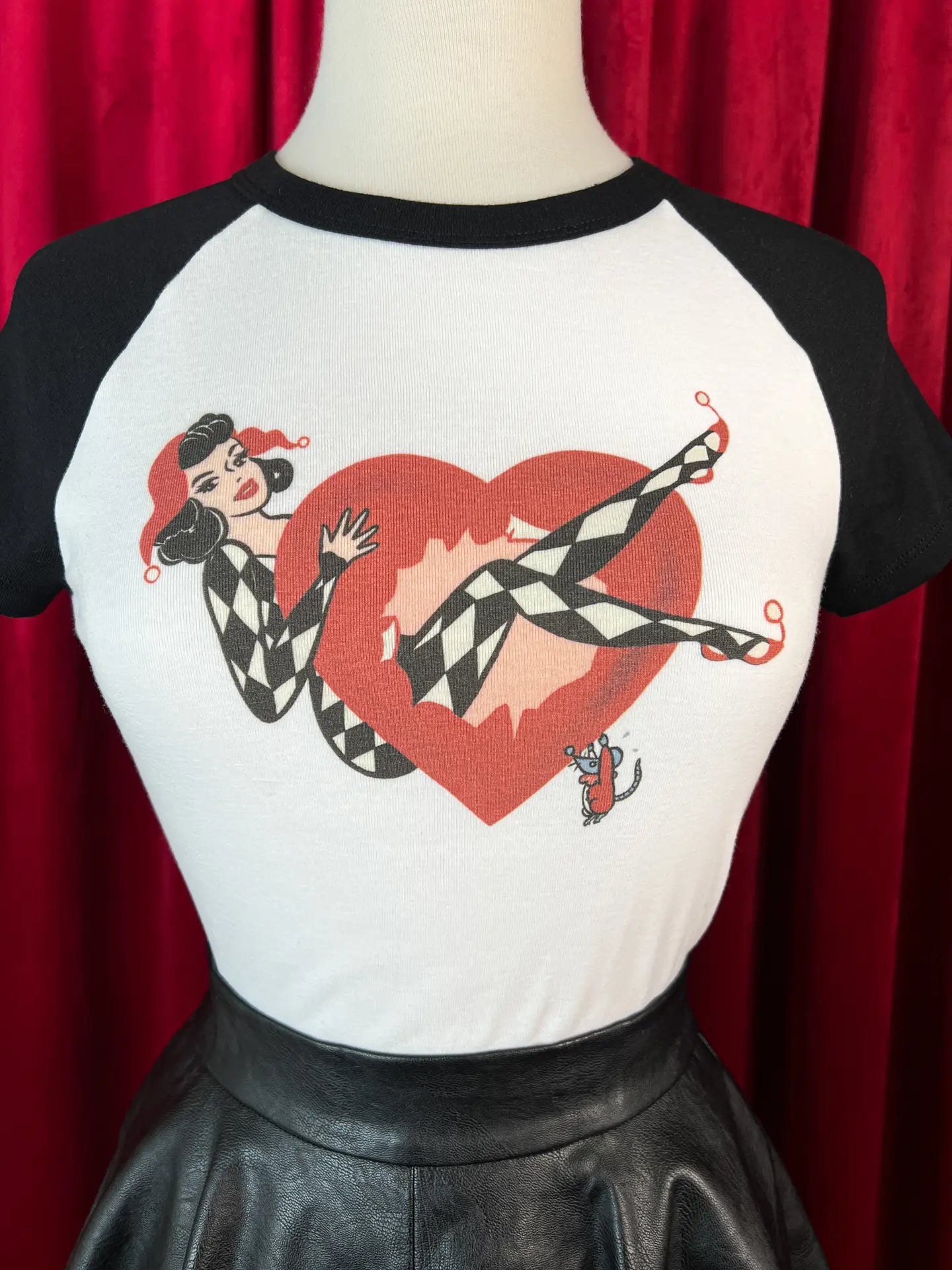 Cheeky Little Joker Short Raglan Cropped Baby Tee By Mischief Made