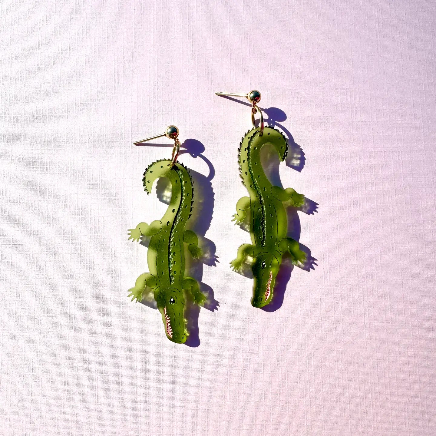 Alligator Earrings.