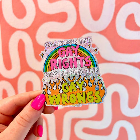Gay Wrongs Glitter Sticker