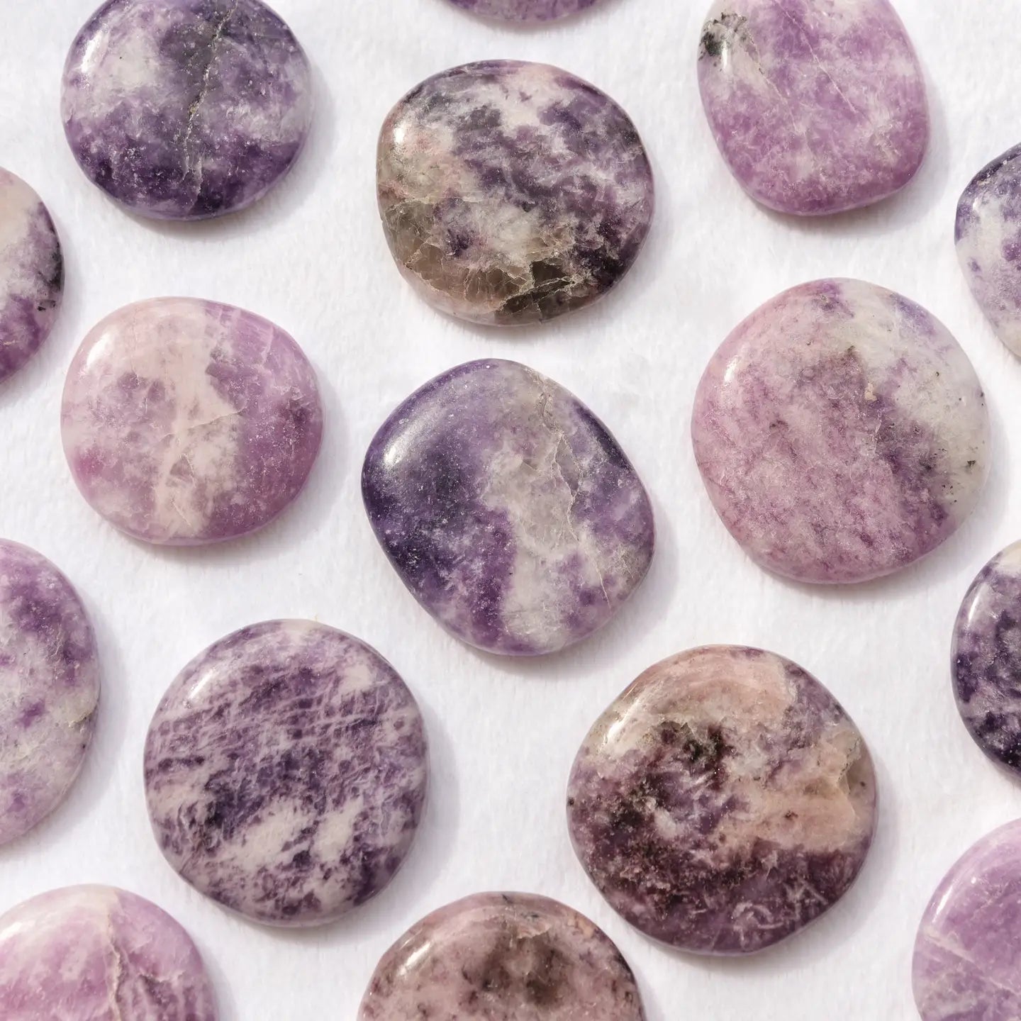 Lepidolite Crystal Palm Stones