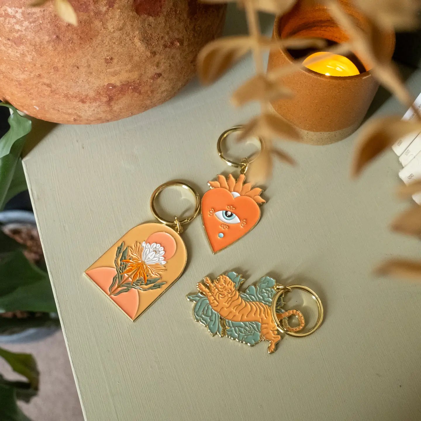 Sacred Heart Enamel Keychain