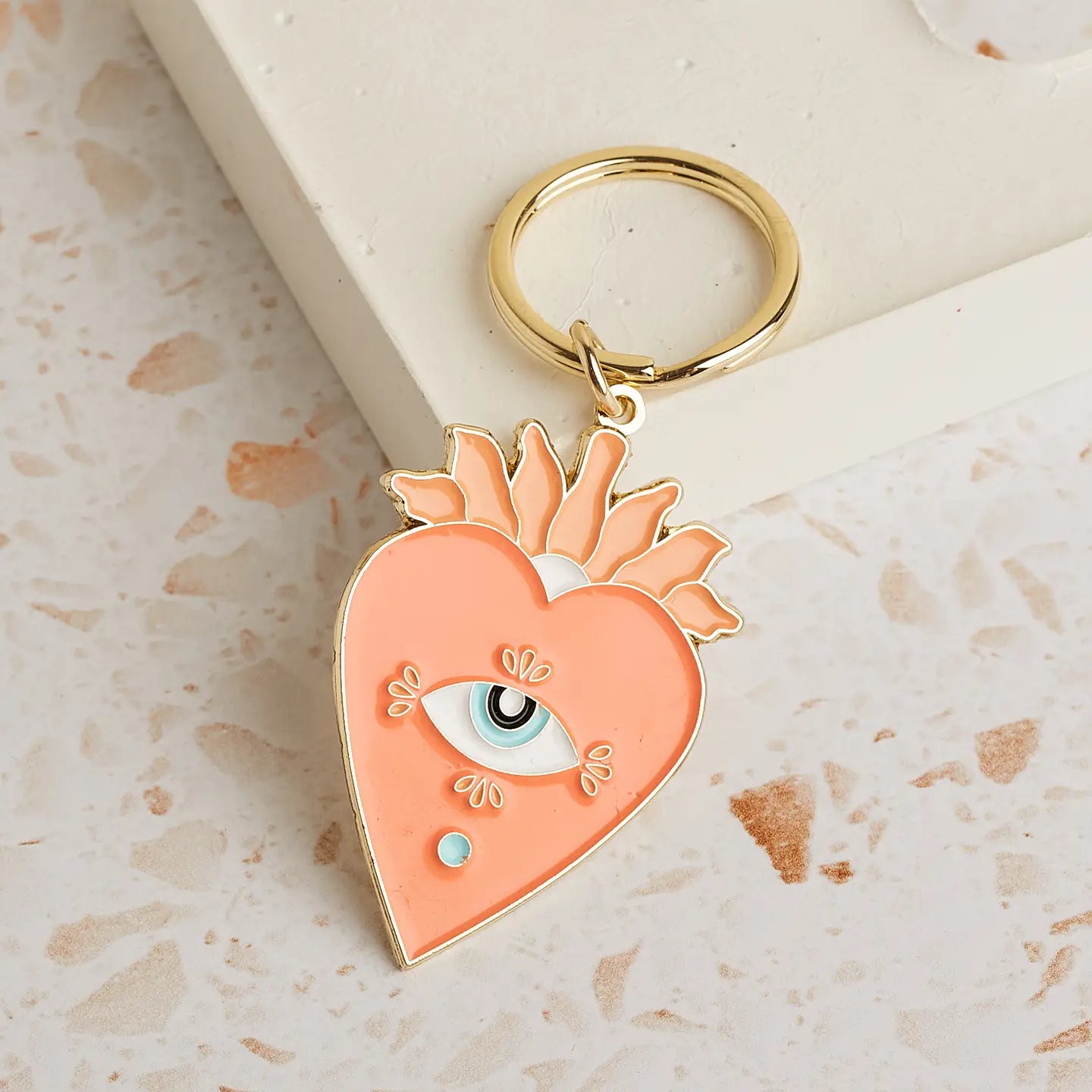 Sacred Heart Enamel Keychain