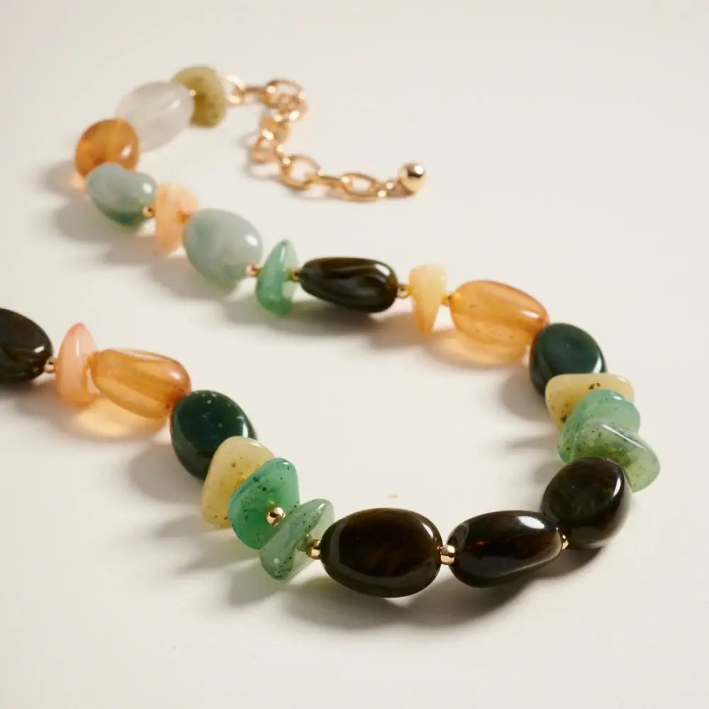 Ombre Beaded Necklace - Green