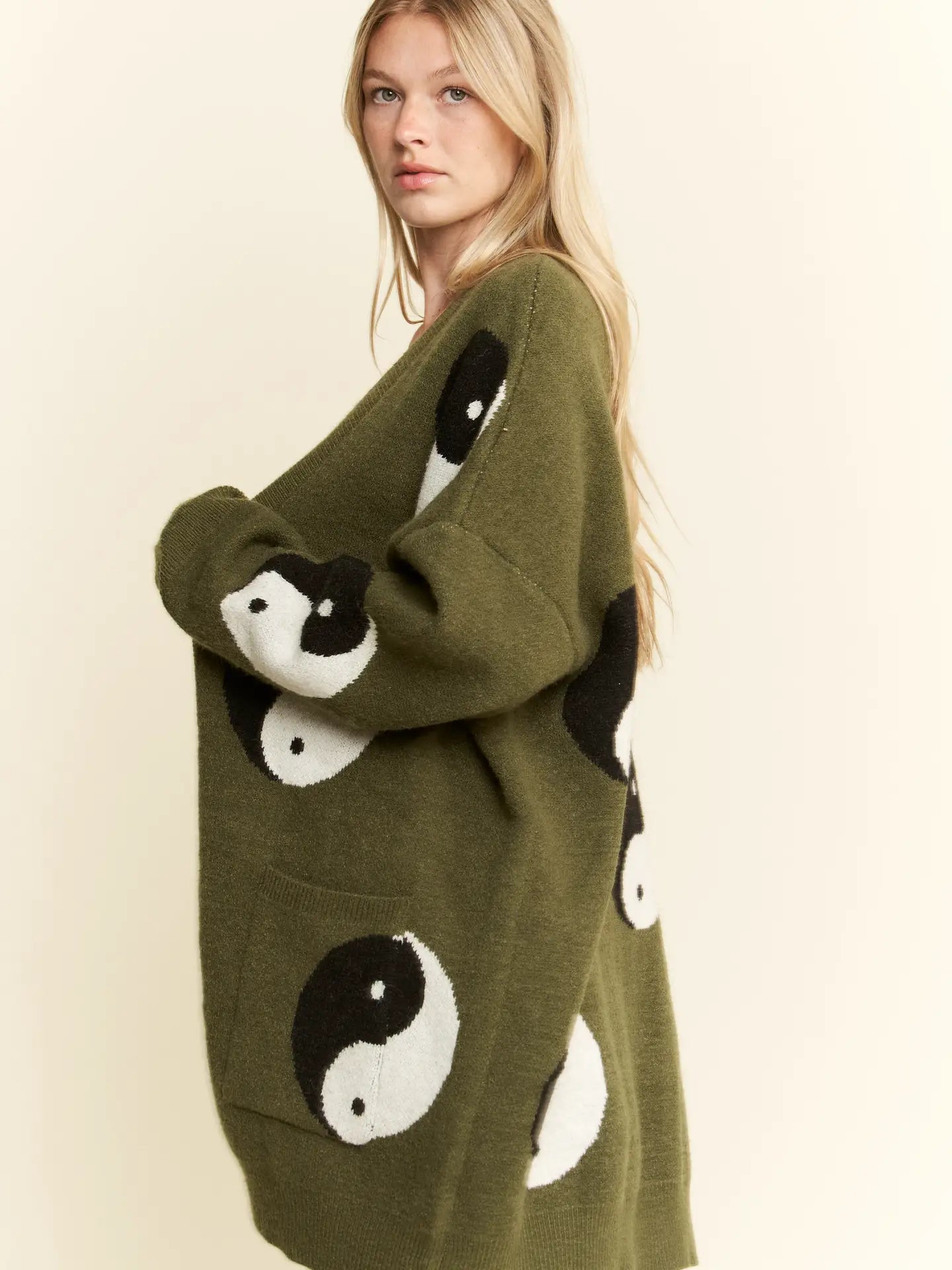 Oversized Yin Yang Cardigan