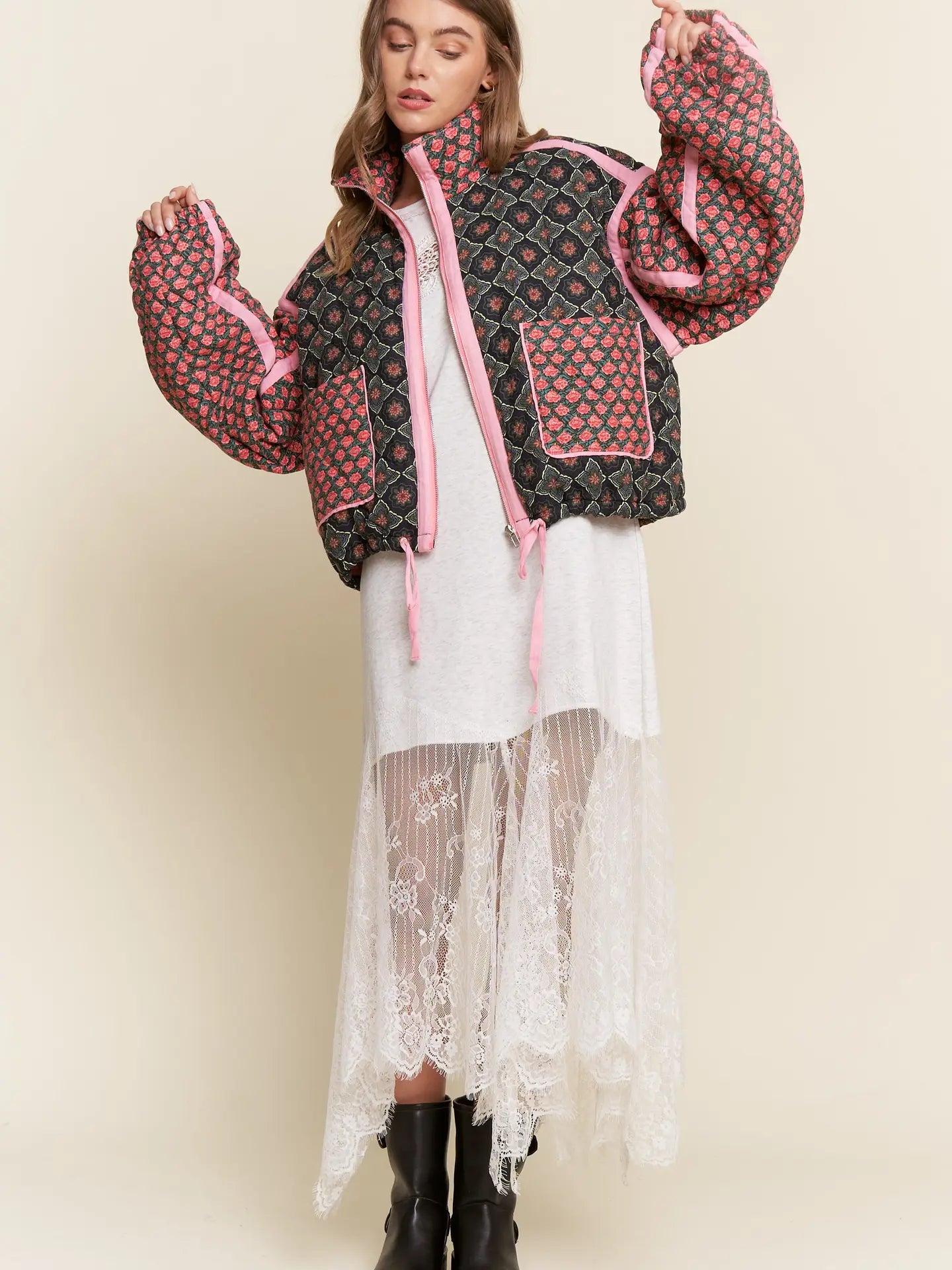 Rose Quilted Padded Jacket