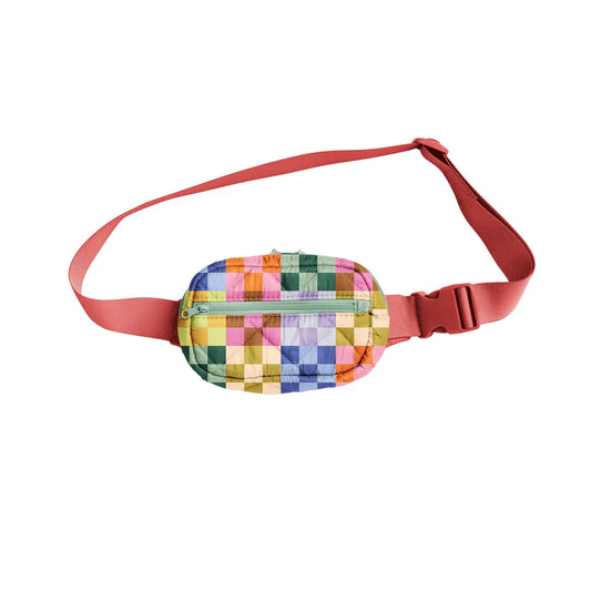 Checkered Puffy Hip Bag