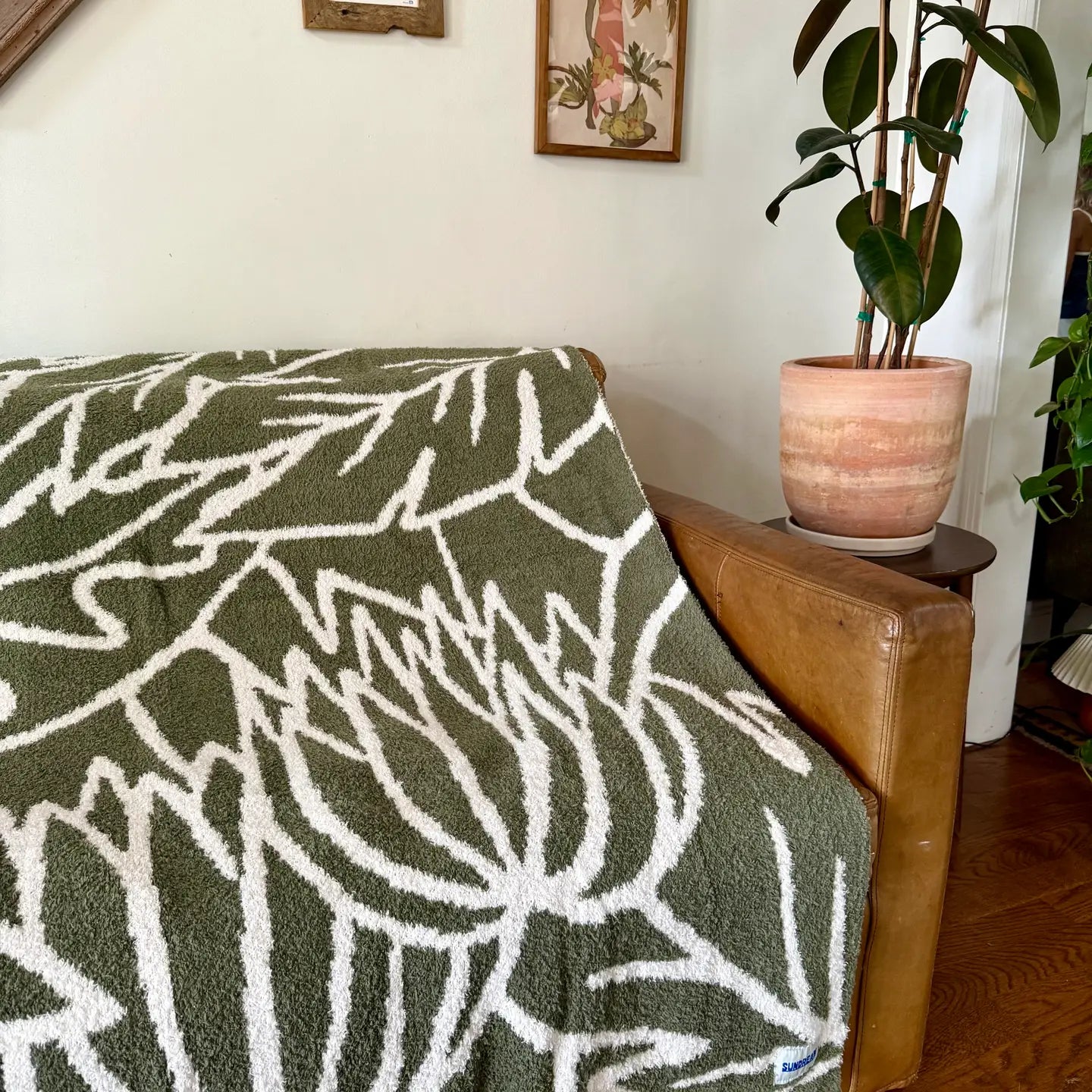 SunDream Plush Throw - Green Canopy