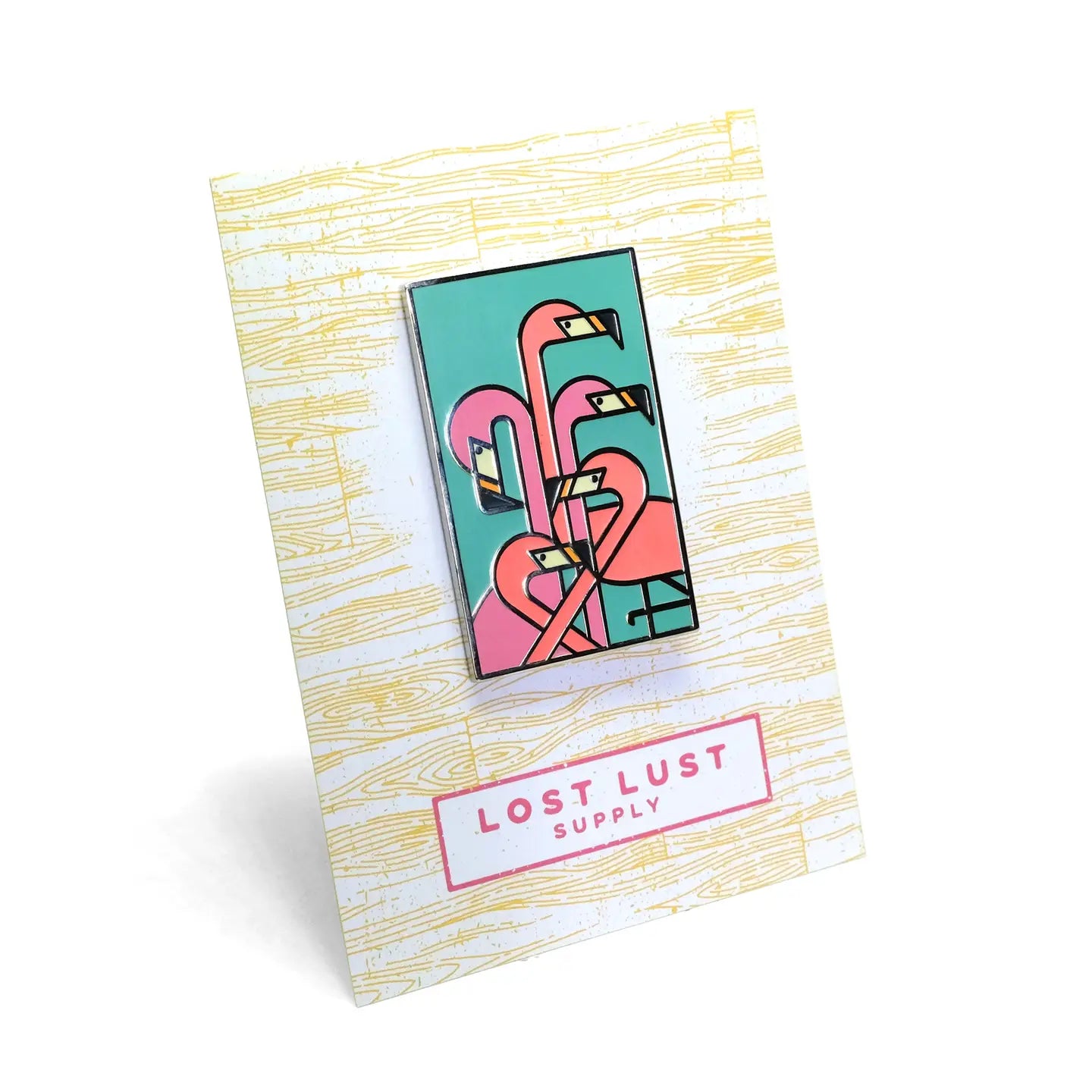 Flamingo Art Deco Enamel Pin
