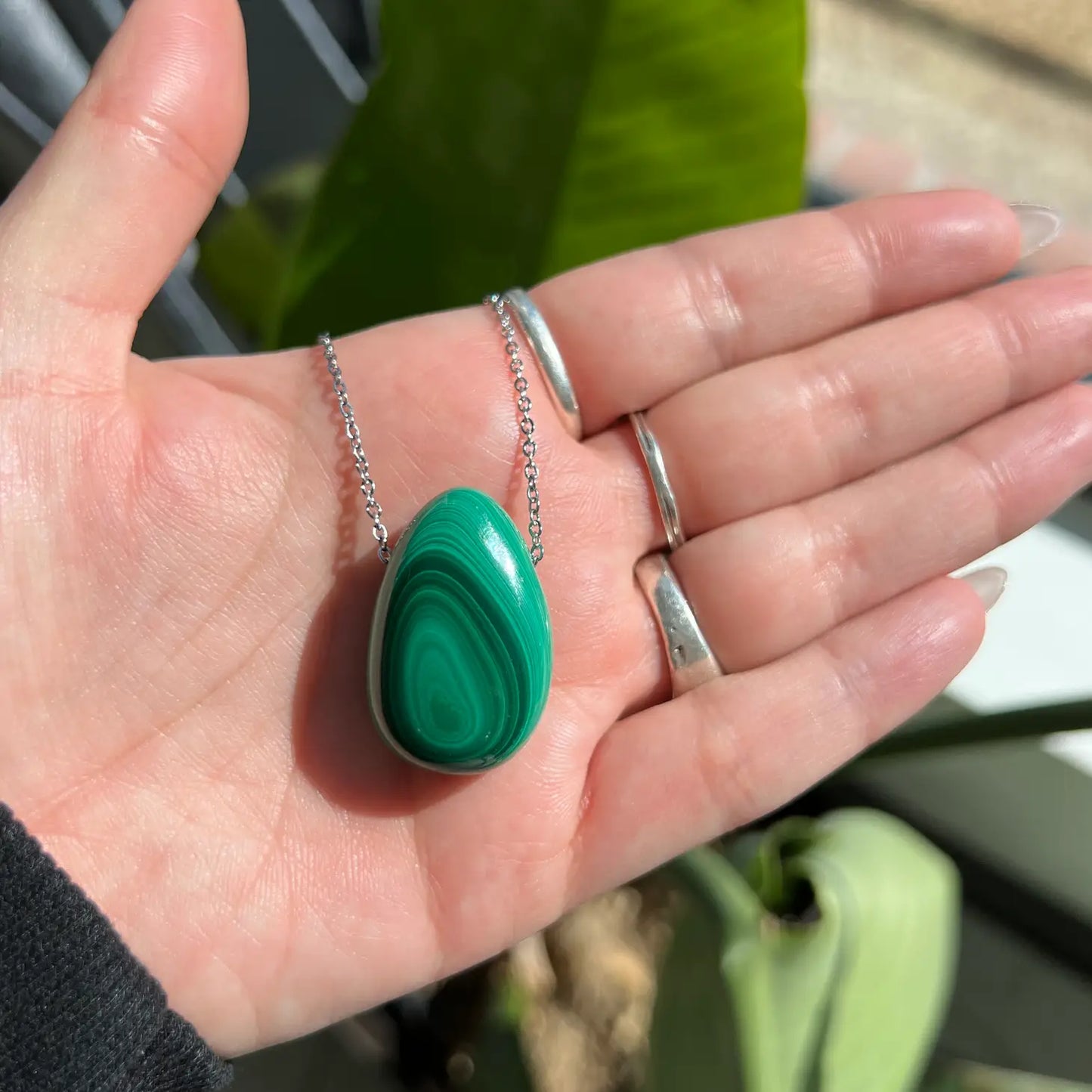 Malachite + Silver Necklace.