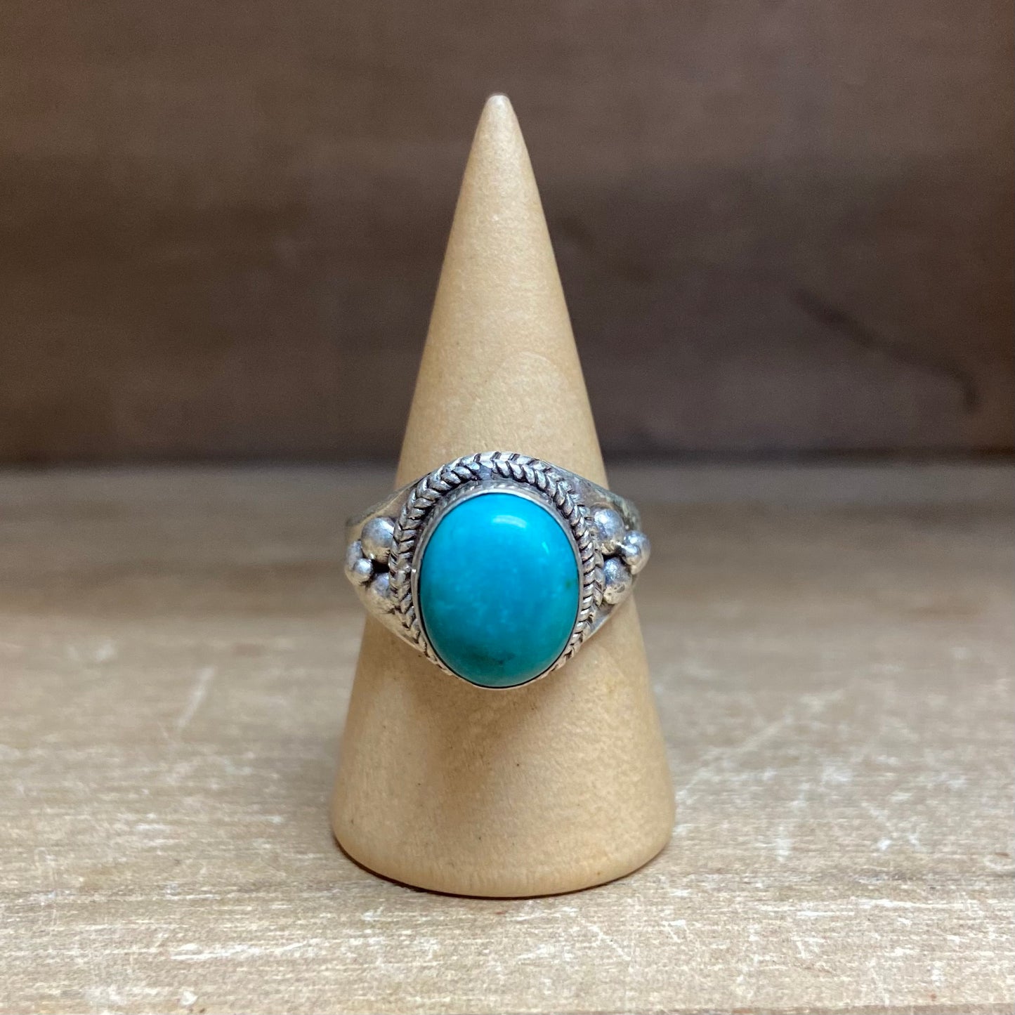 Turquoise & Sterling Silver Ring • sz 7-9.5.