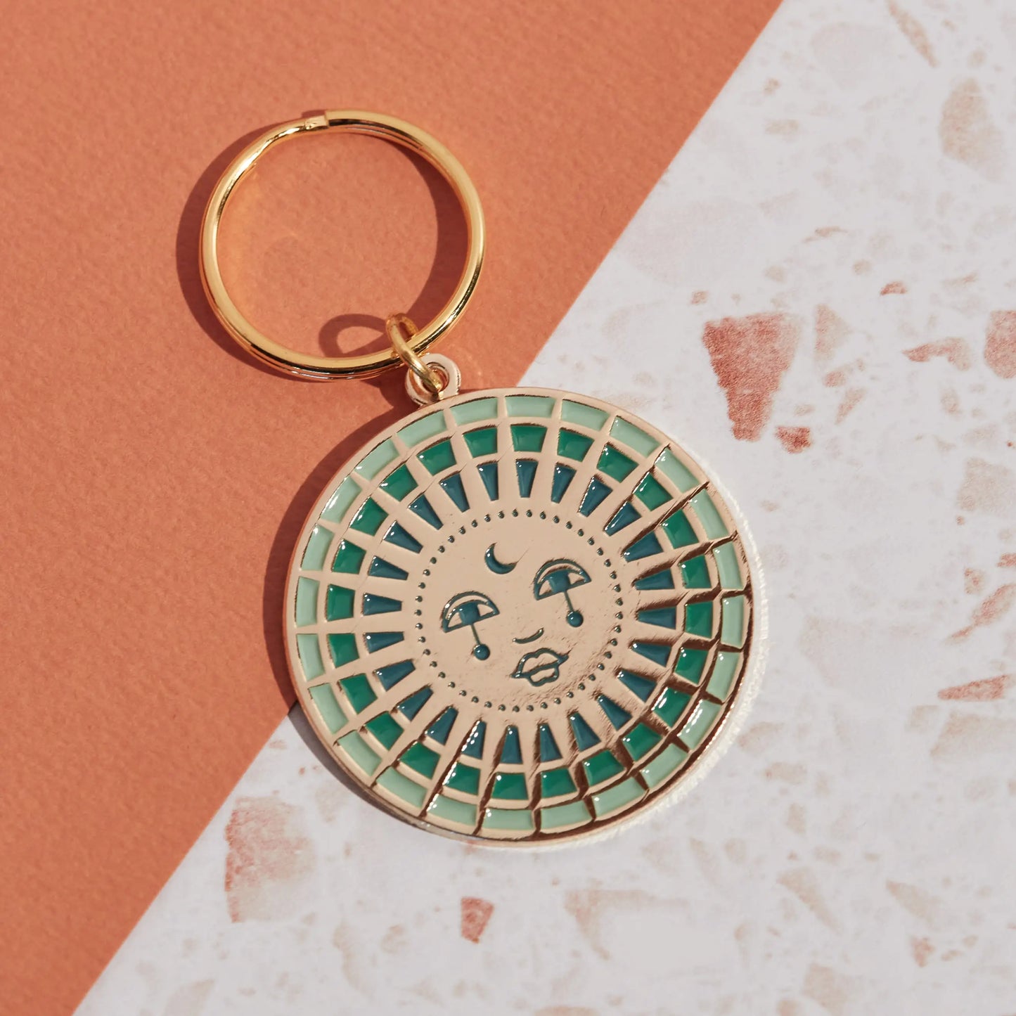 Crying Moon Enamel Keychain