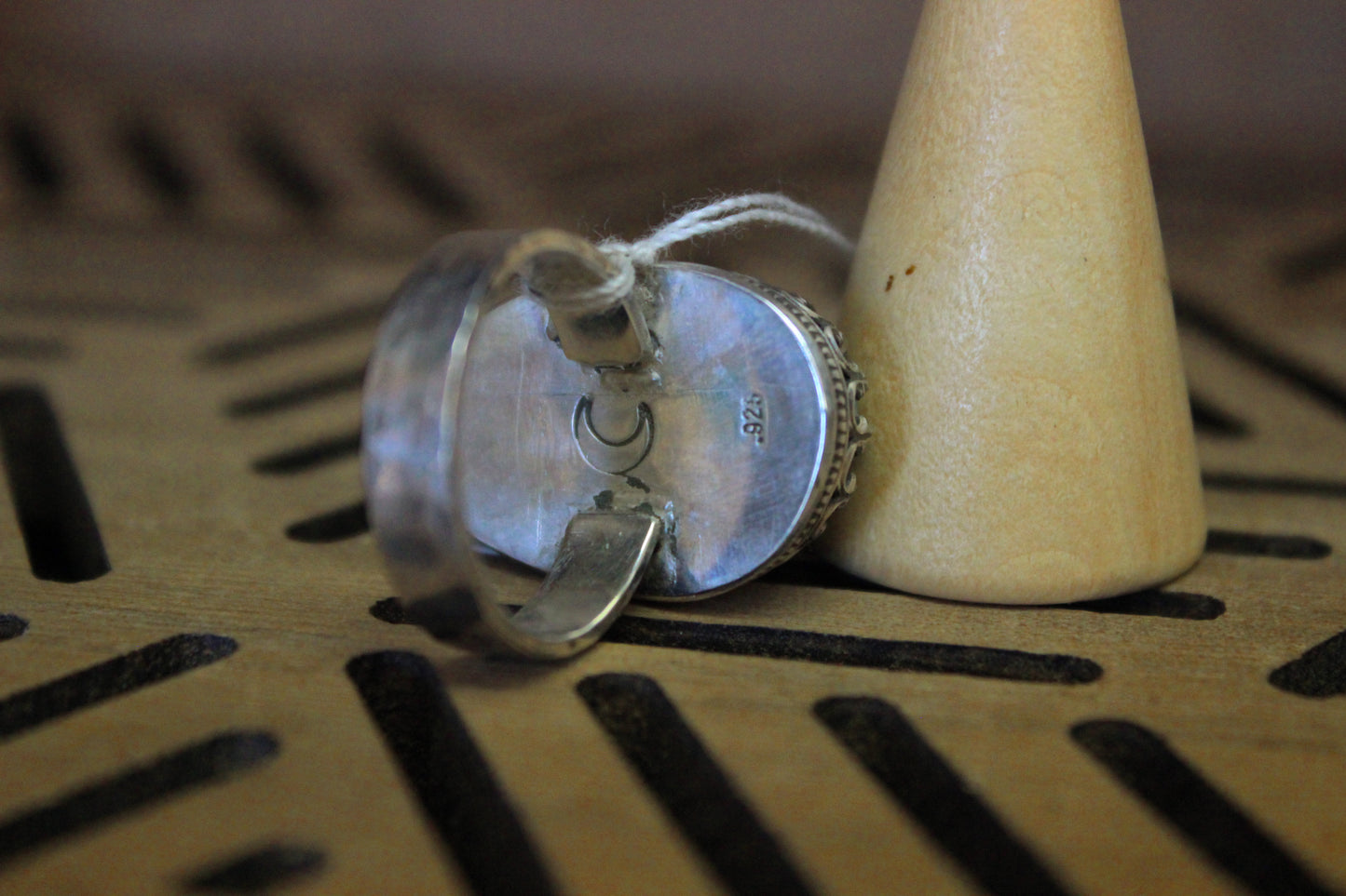 Handmade Larimar + Sterling Silver Ring.