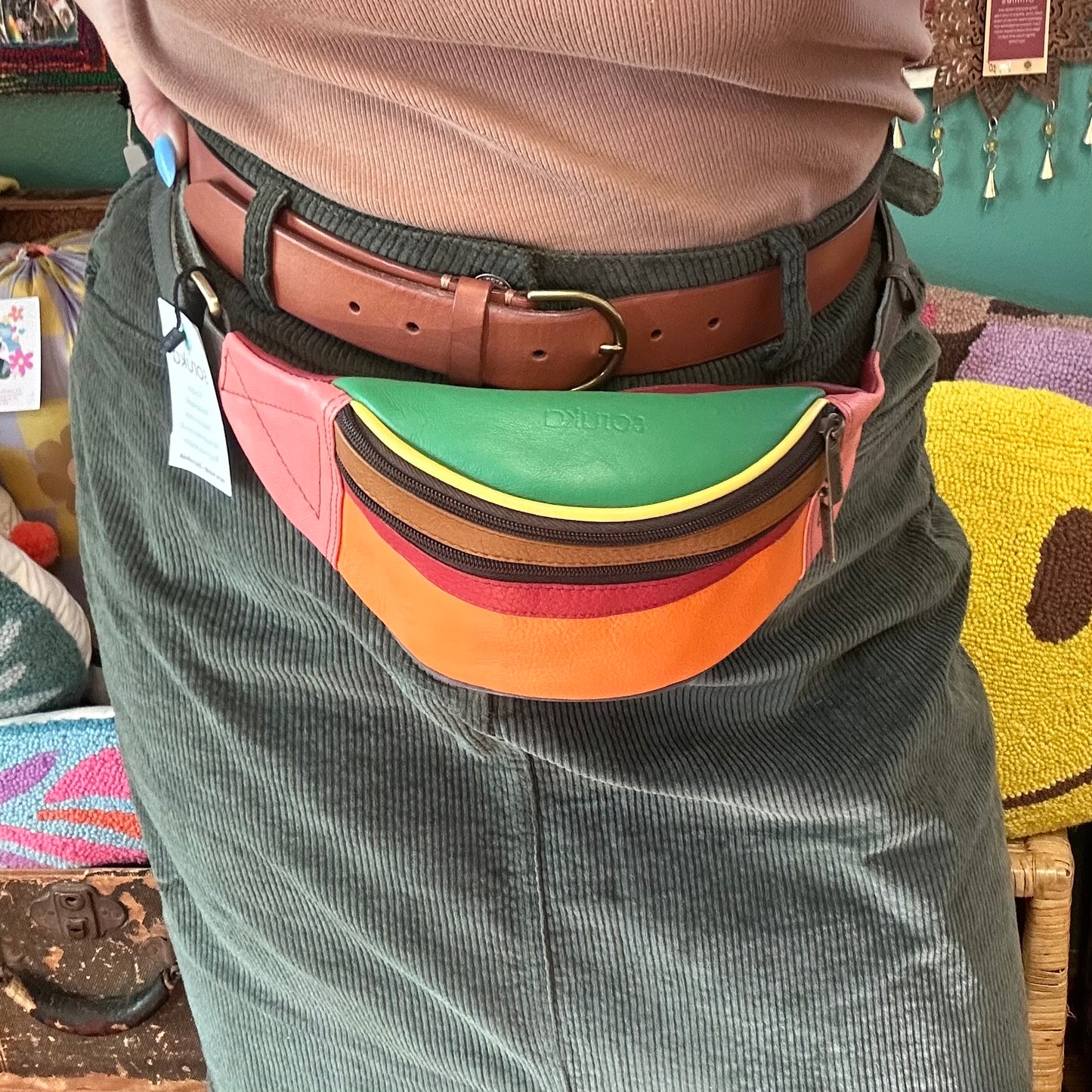 Recycled Leather · Handmade Belt Bag - The Molly