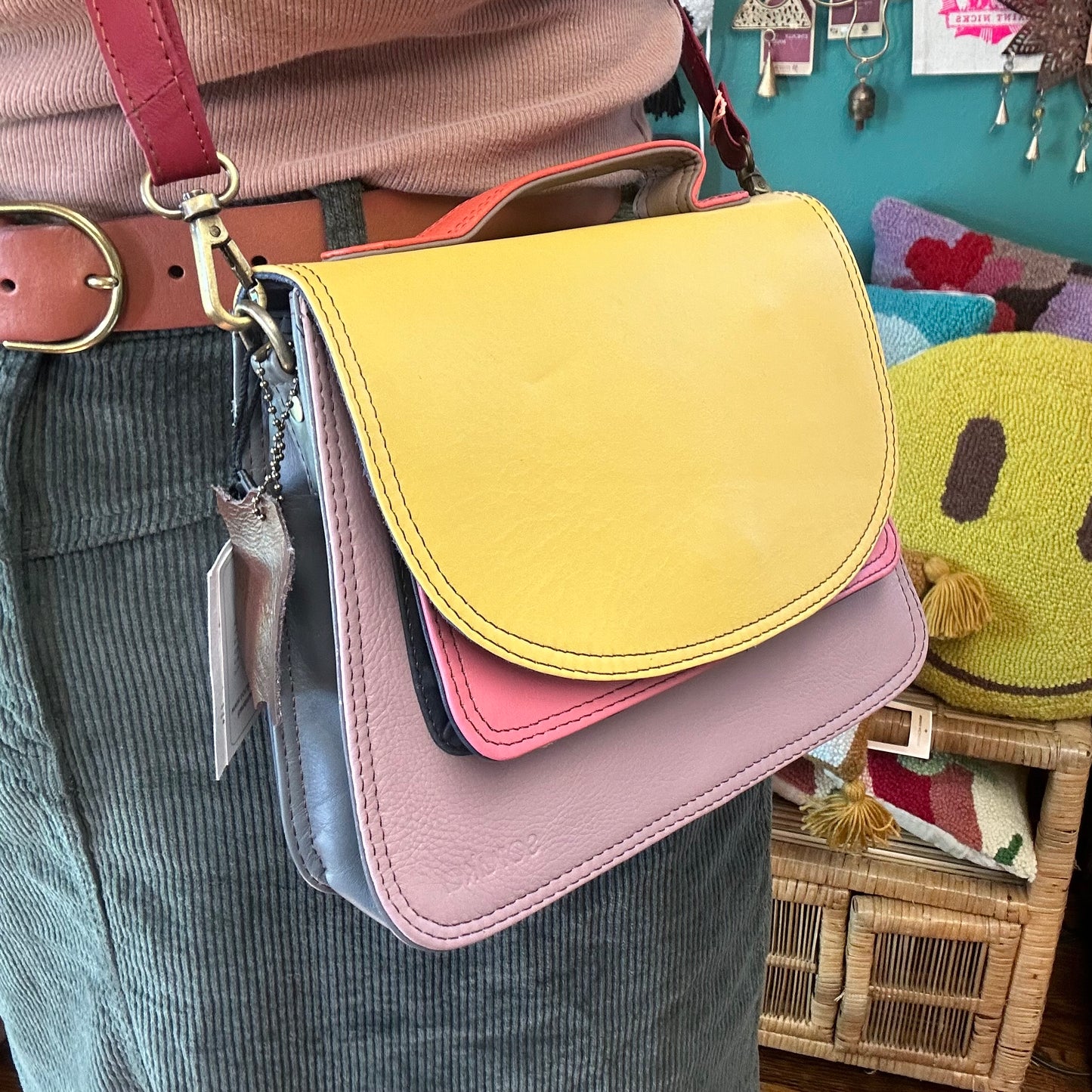 Recycled Leather · Handmade Crossbody Bag - The Emily