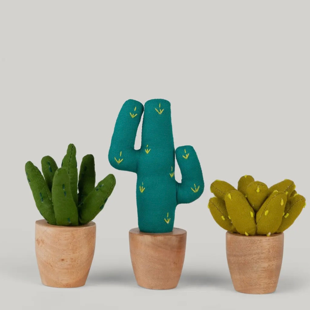 Handmade Mini Cotton Prickly Pear Cactus