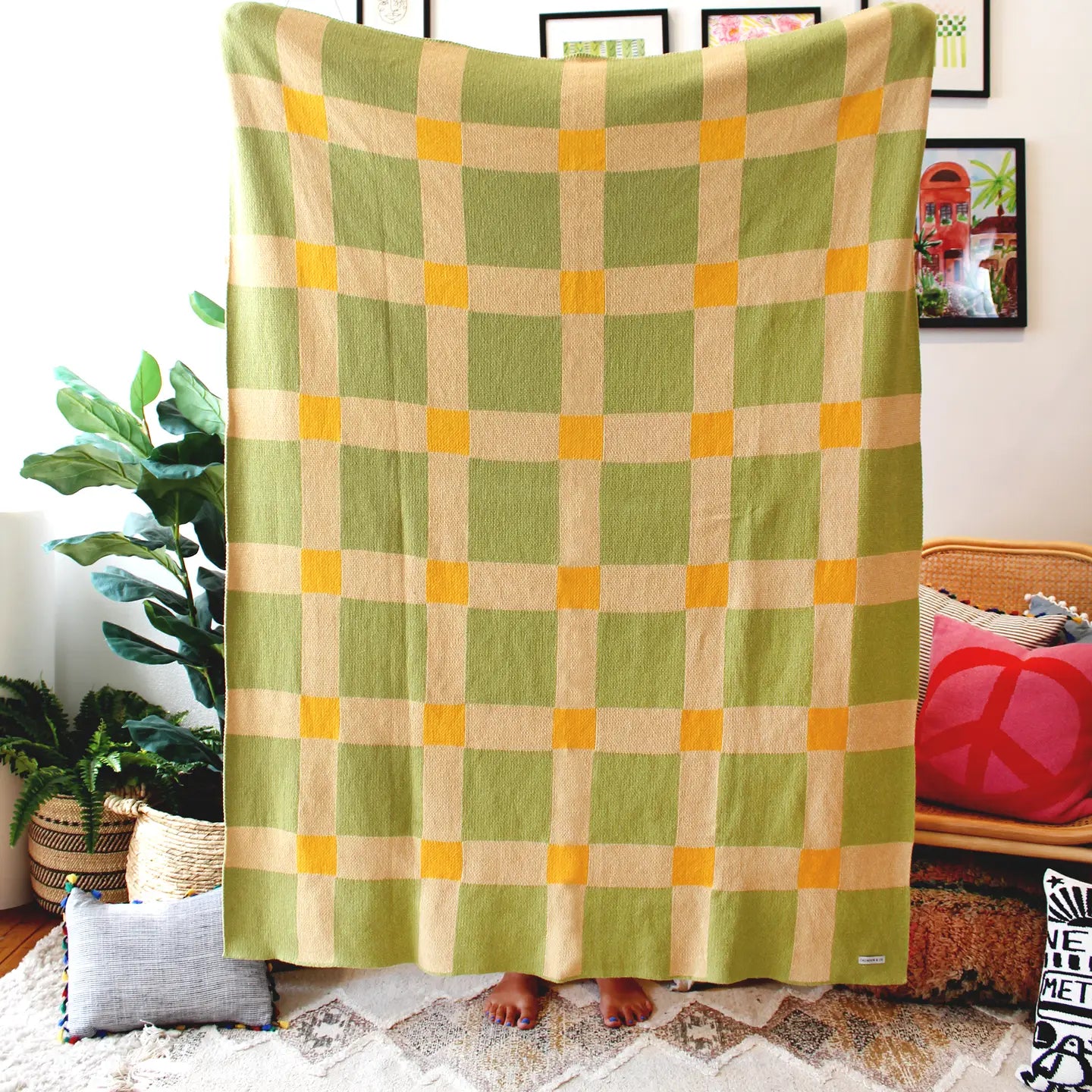 Gingham Knit Blanket