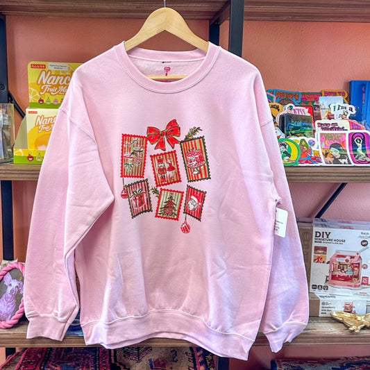 Christmas Crew Neck Sweatshirt - Stamps