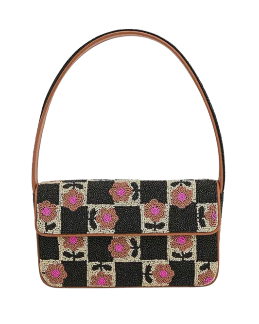 The Geo Floral Beaded Shoulder Bag