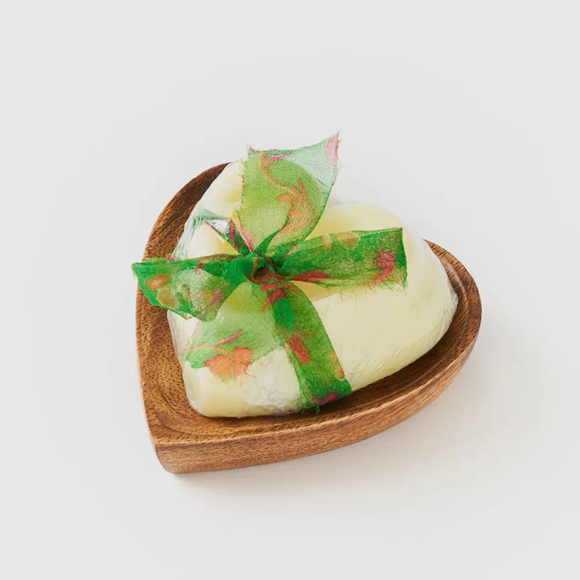 Aaram Heart Soap Dish Set - Herbal Soap, Wood Dish