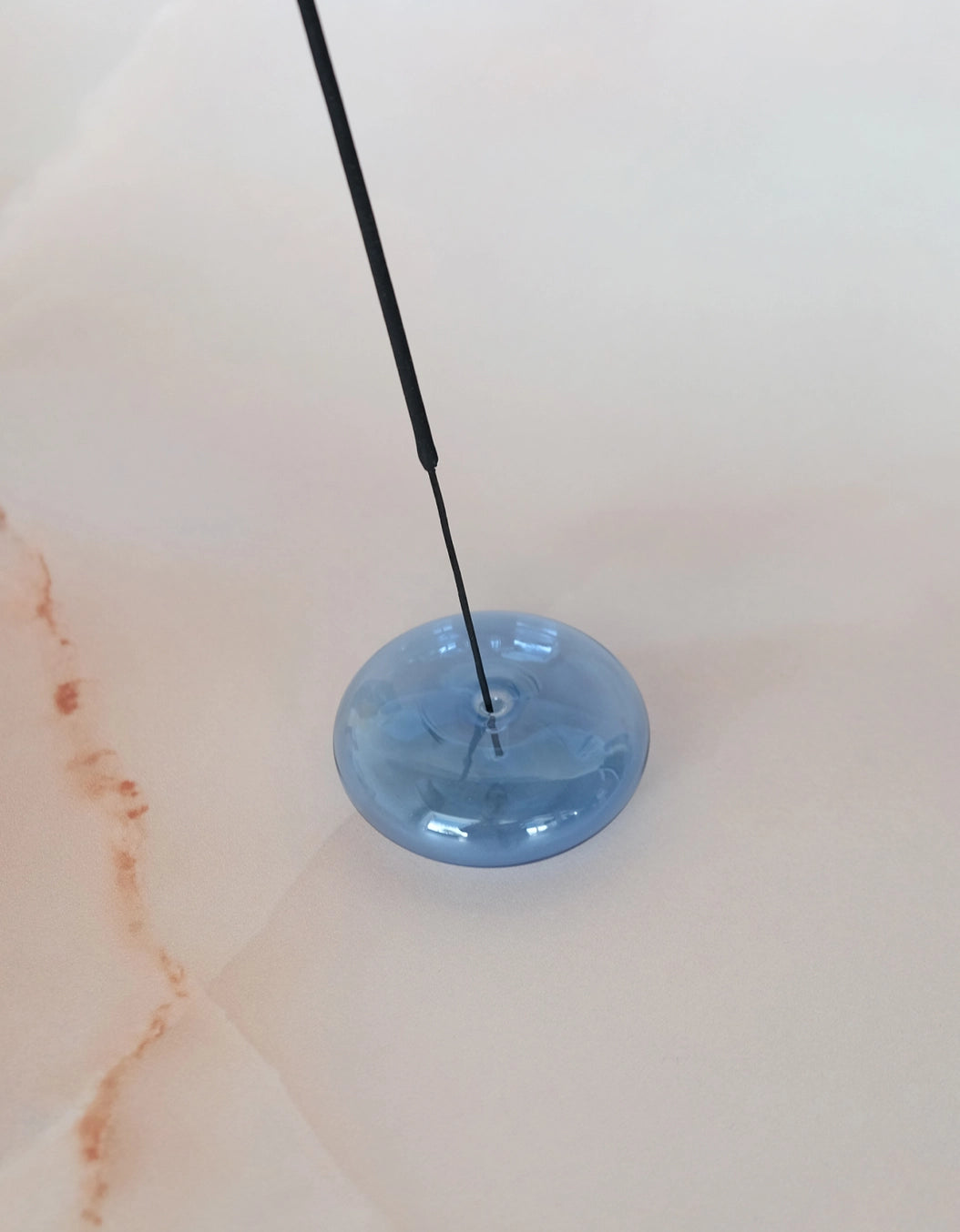 Glass Bubble Incense Burner - Translucent Blue.