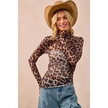 Leopard Mesh Top.