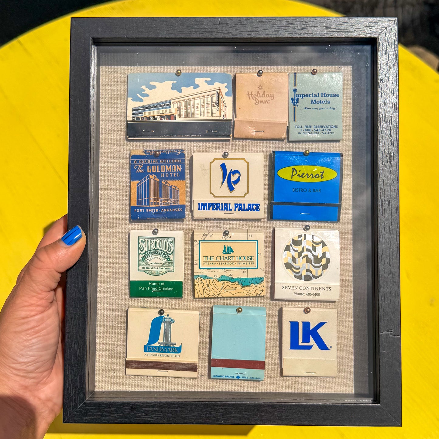 Vintage Framed Matchbook Shadow Box - D