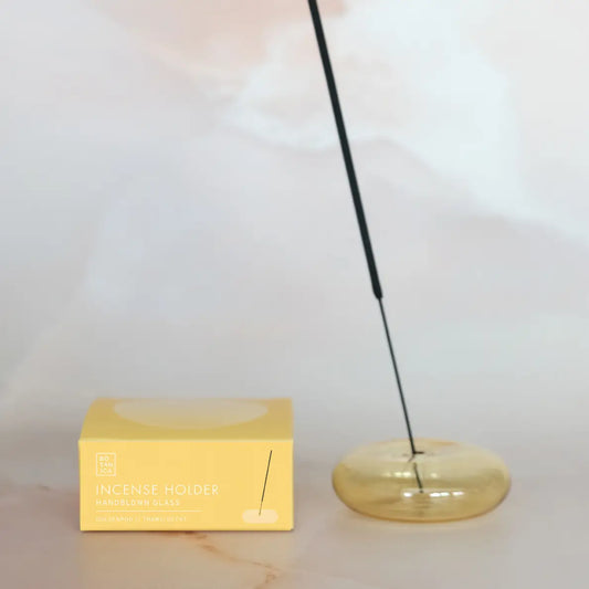 Glass Bubble Incense Burner - Translucent Yellow.