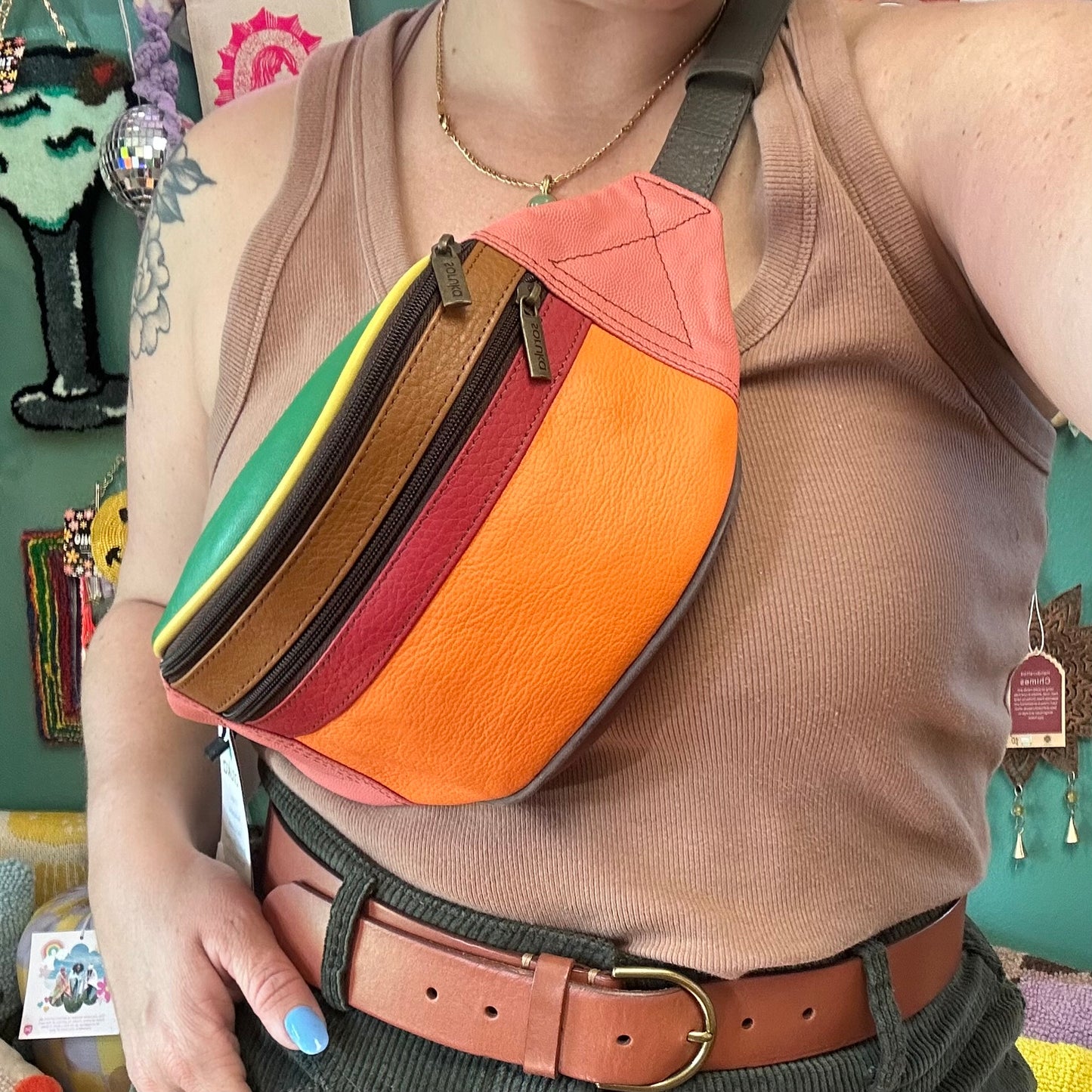 Recycled Leather · Handmade Belt Bag - The Molly