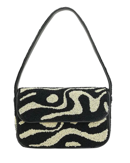 The Soho Inked Tufted & Beaded Shoulder Bag