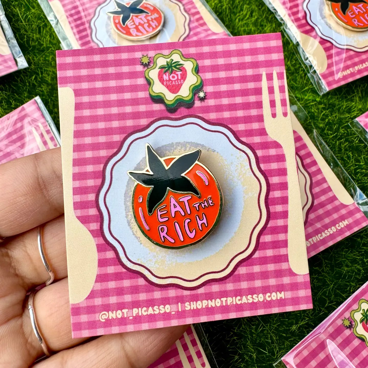 Eat The Rich Enamel Pin.