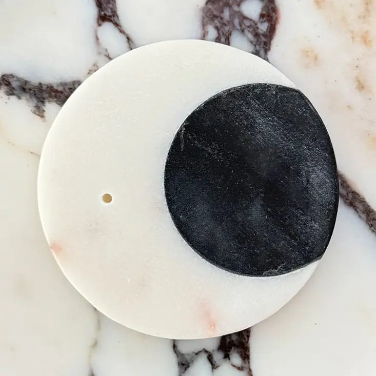 Crescent Moon Marble Incense Holder.